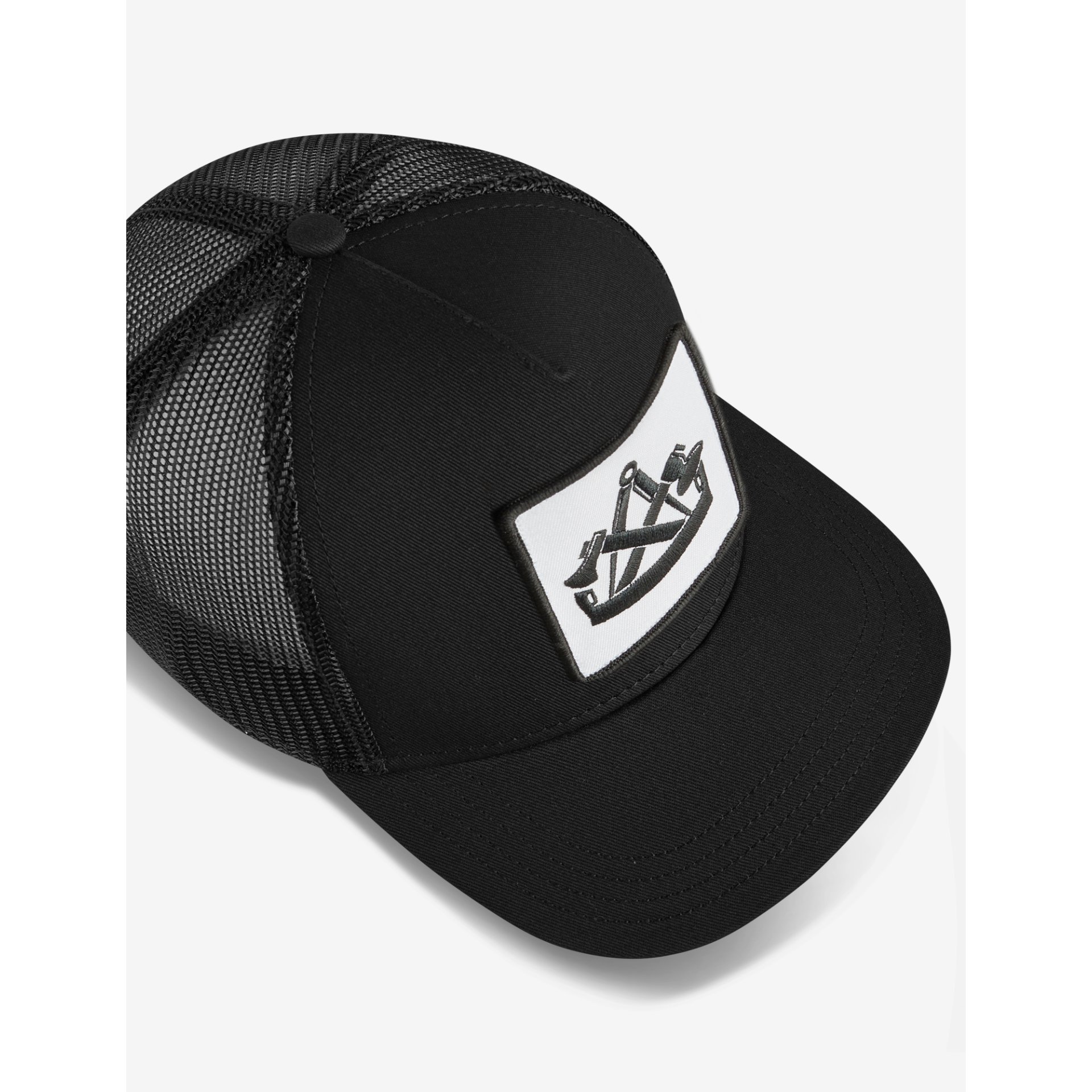 Baseballkappe, Mesh-Rücken, Schwarze Kappe, Stickerei-Patch, Gebogene Kante