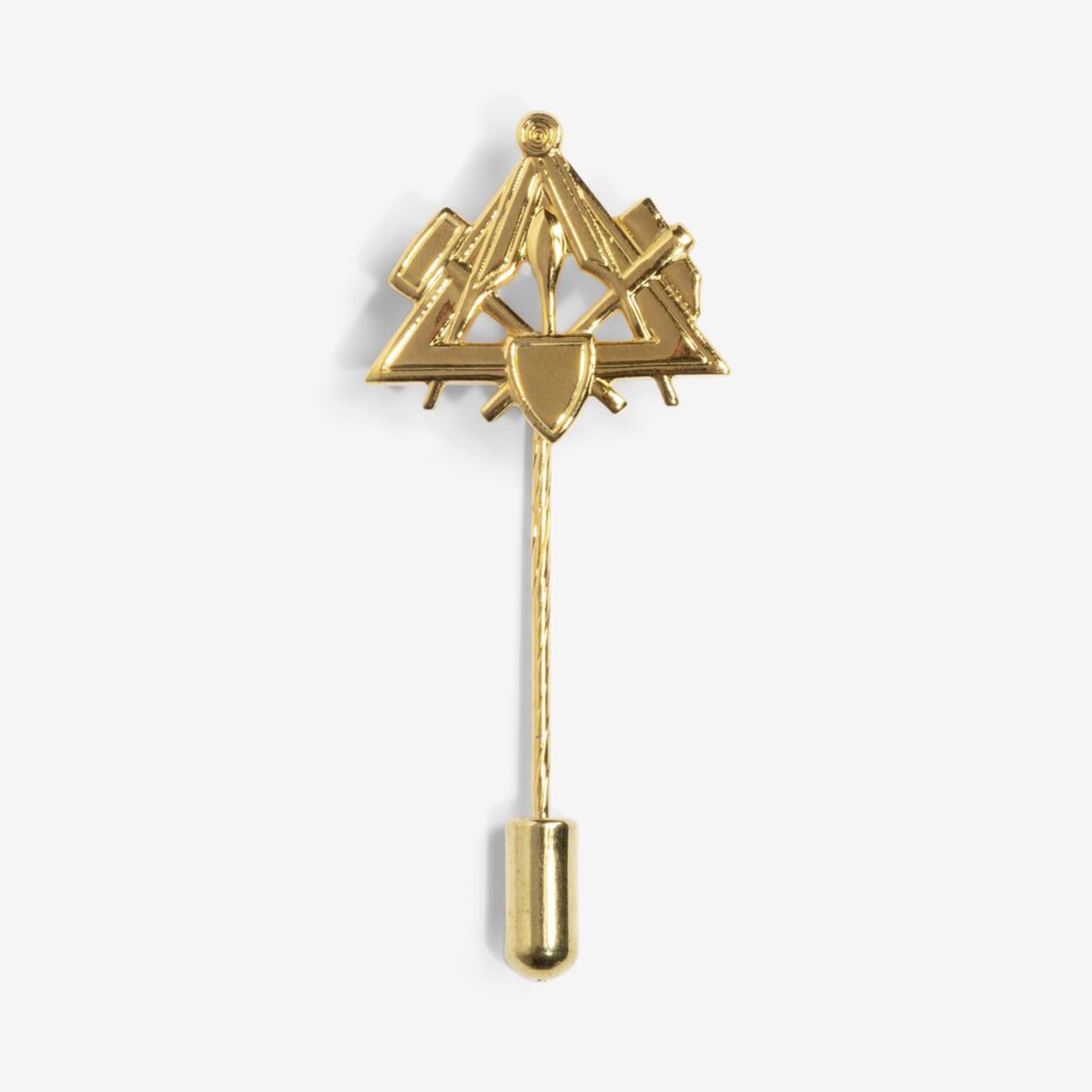 goldenen pin, Ansteckpin, Geometrisches Design, Dreieck-Motiv, Metallzubehör