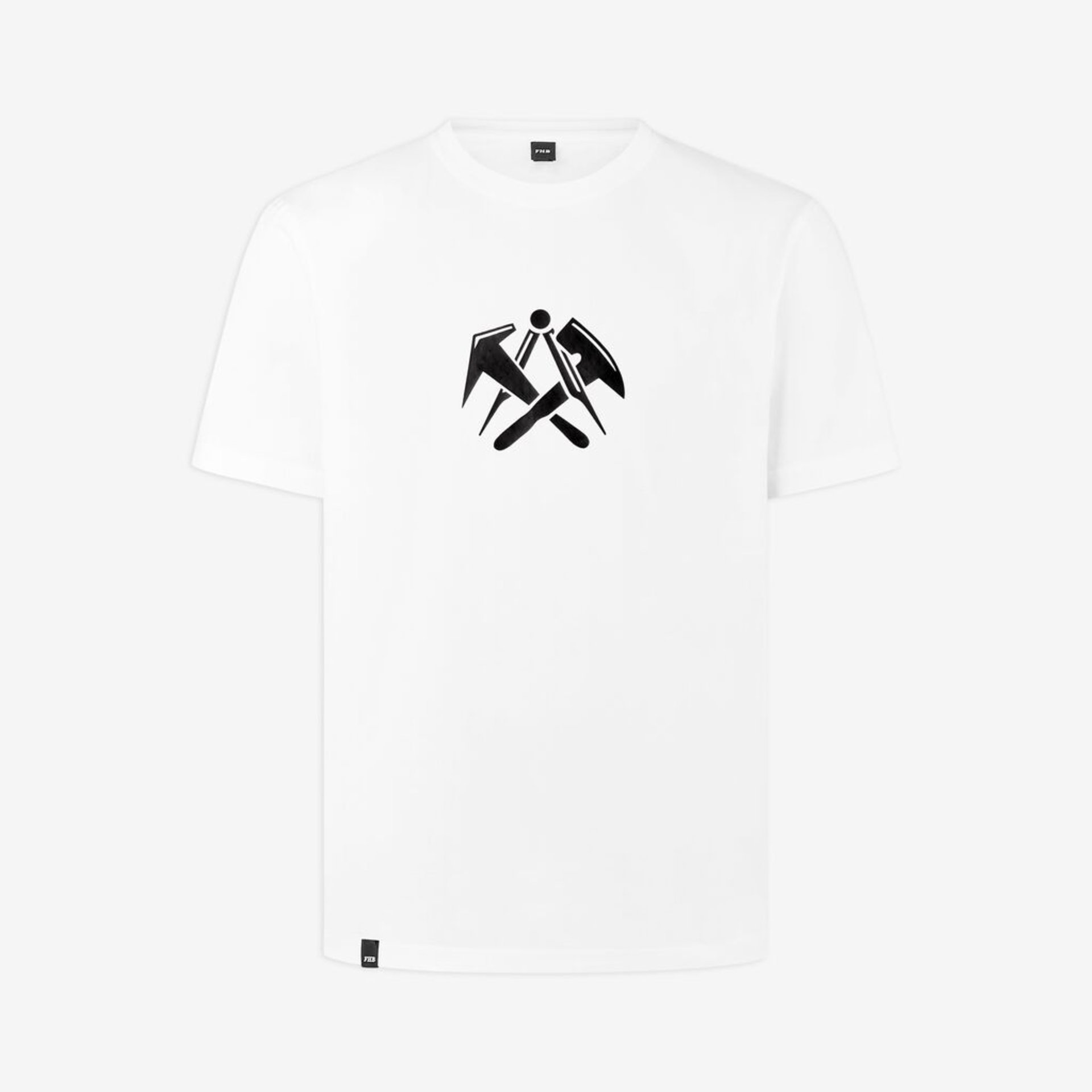 T-Shirt, Weißes Shirt, Grafik-Tee, Kurzarm, Schwarz Druck