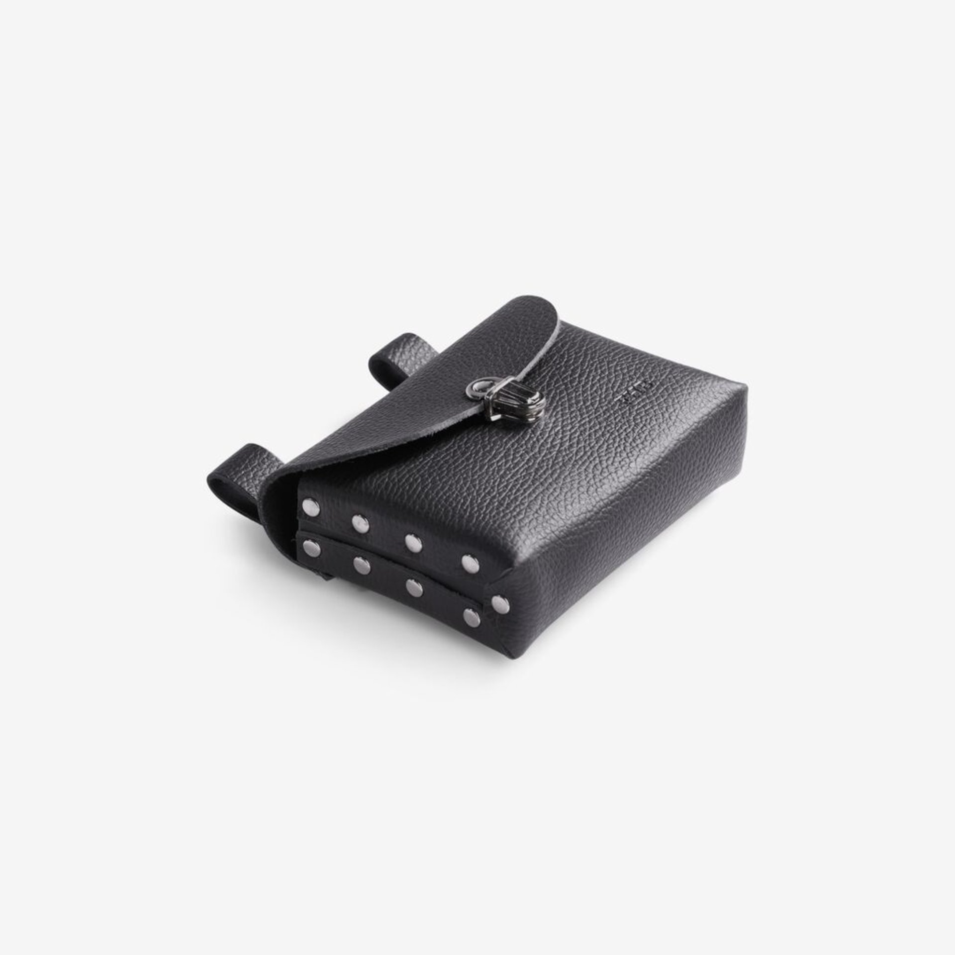 Lederhülle, Brieftaschenhülle, schwarz, strukturiertes Leder, Sechs-Punkt-Muster