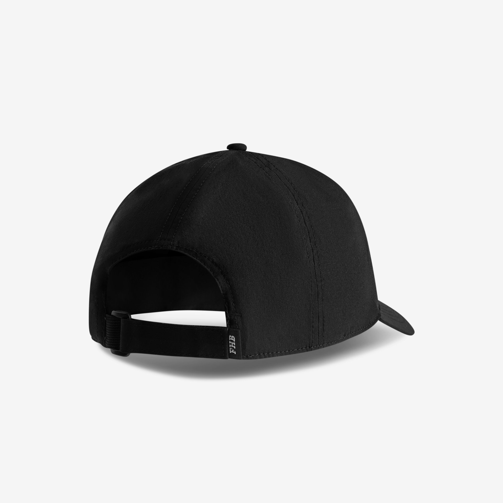 Baseballkappe, schwarze Kappe, verstellbares Band, sechs Panels, Nahtführung