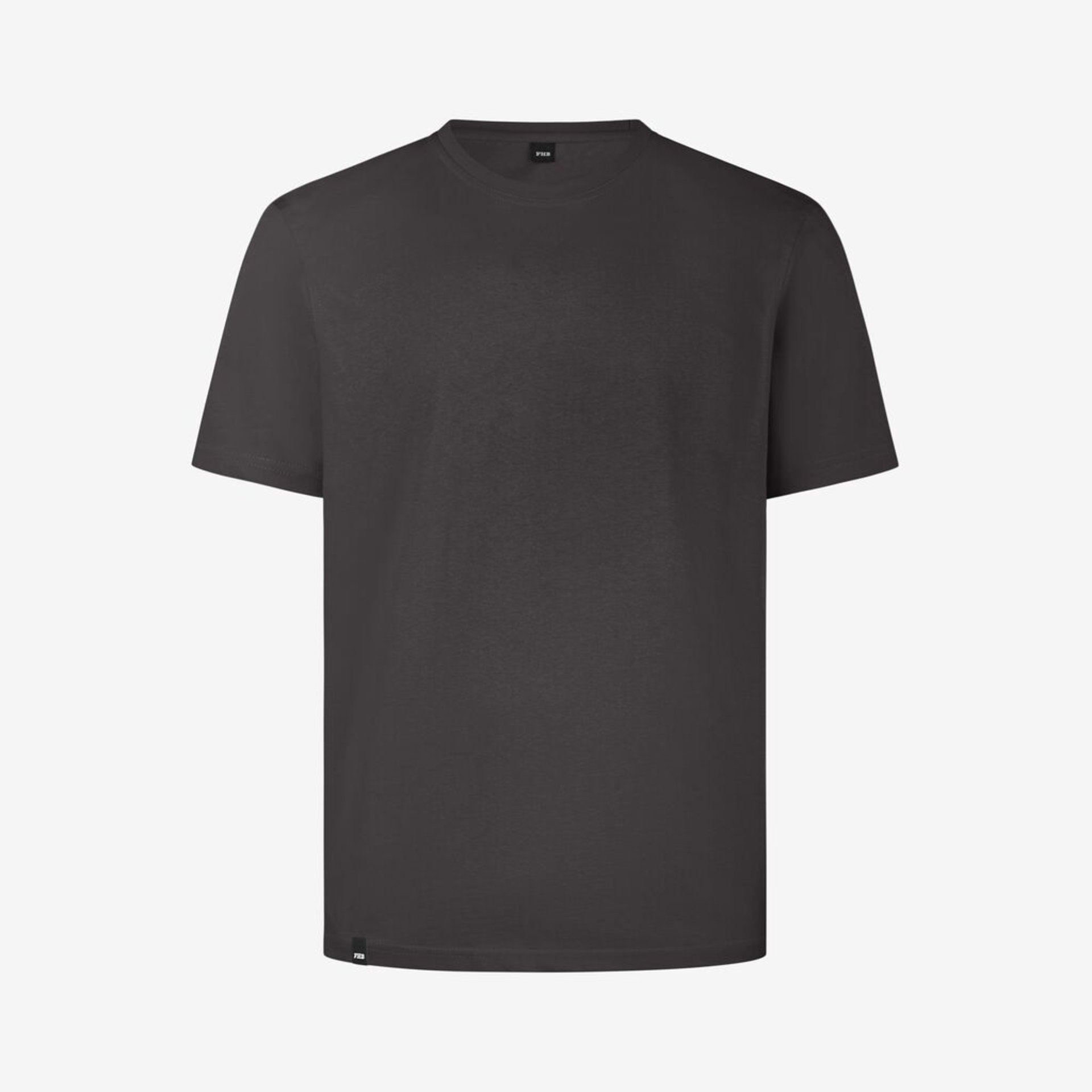 T-Shirt, Rundhals, Kurzarm, Dunkelgrau, Baumwoll-T-Shirt