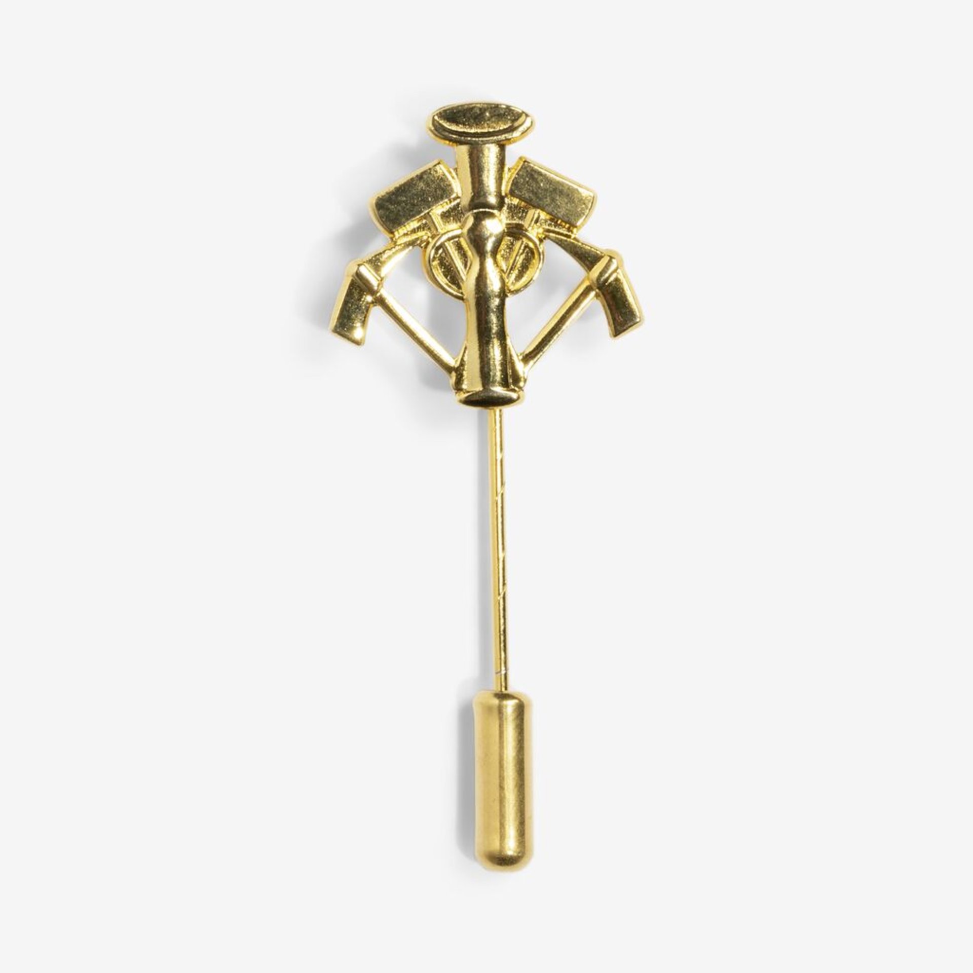 goldener Pin, Hammer-Symbol, Krawattennadel, Metallpin, Schmucknadel
