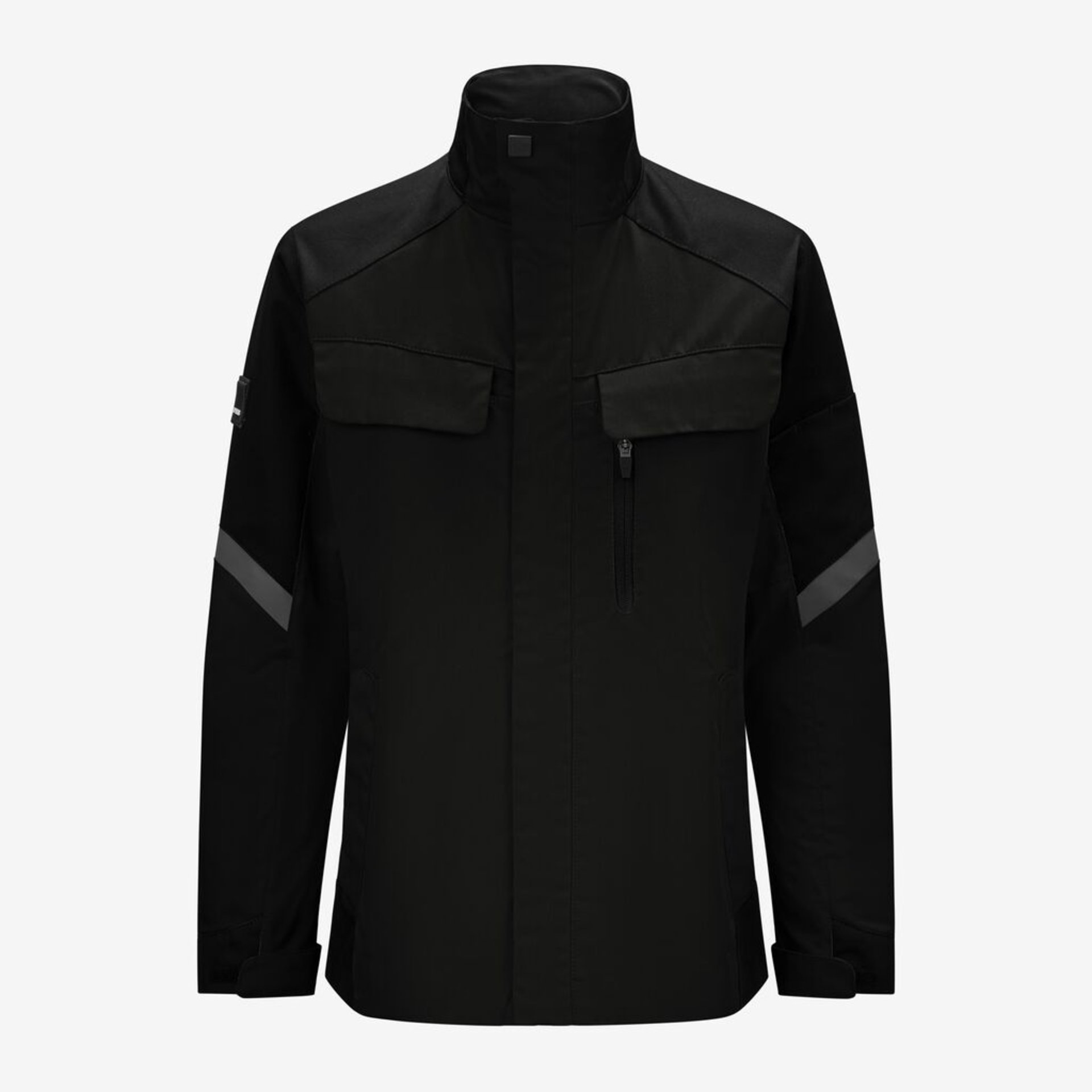 jacke, softshell, schwarz, Reißverschluss, Klettband