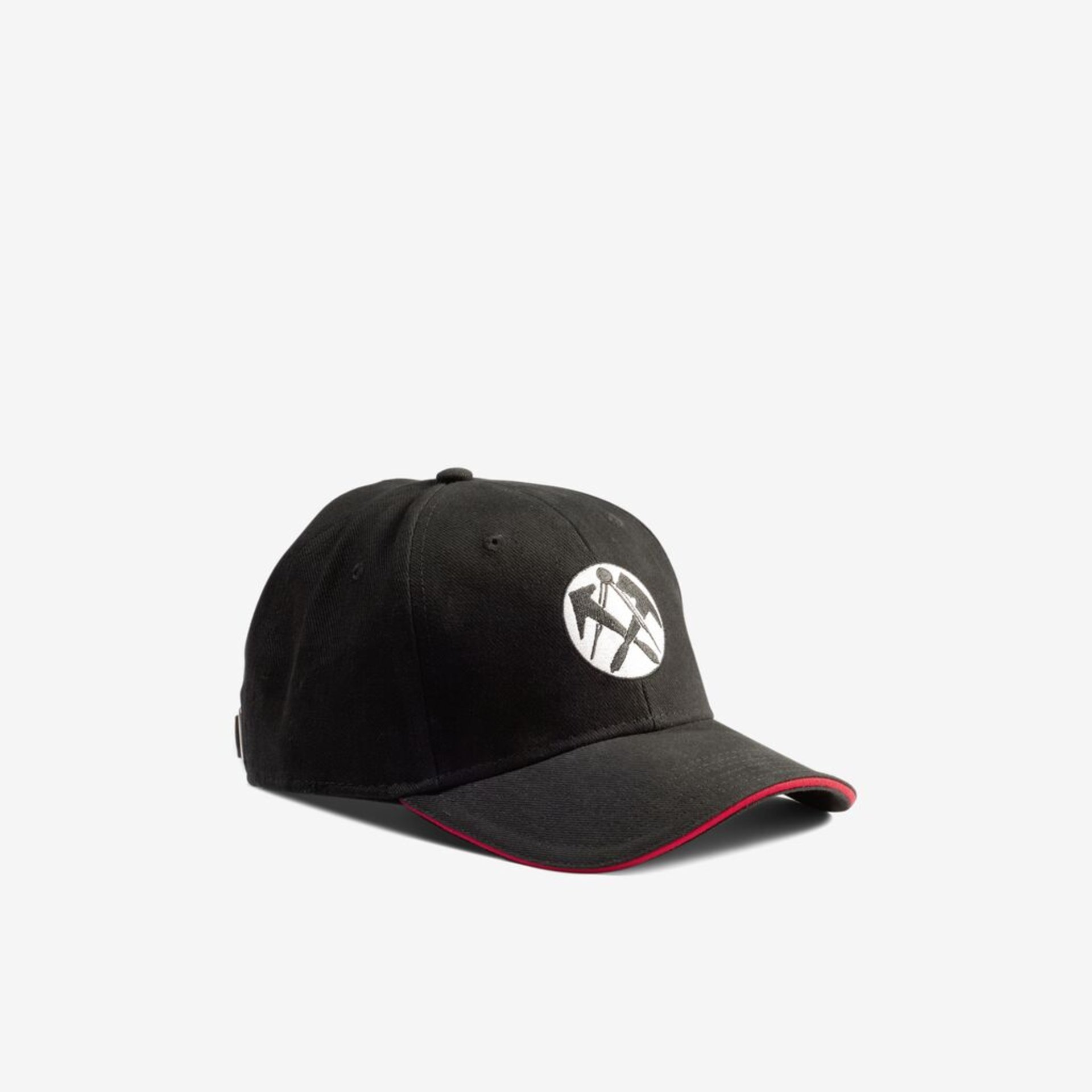 Baseballkappe, Schwarze Kappe, Logo-Patch, Gebogenes Schild, Verstellbares Band
