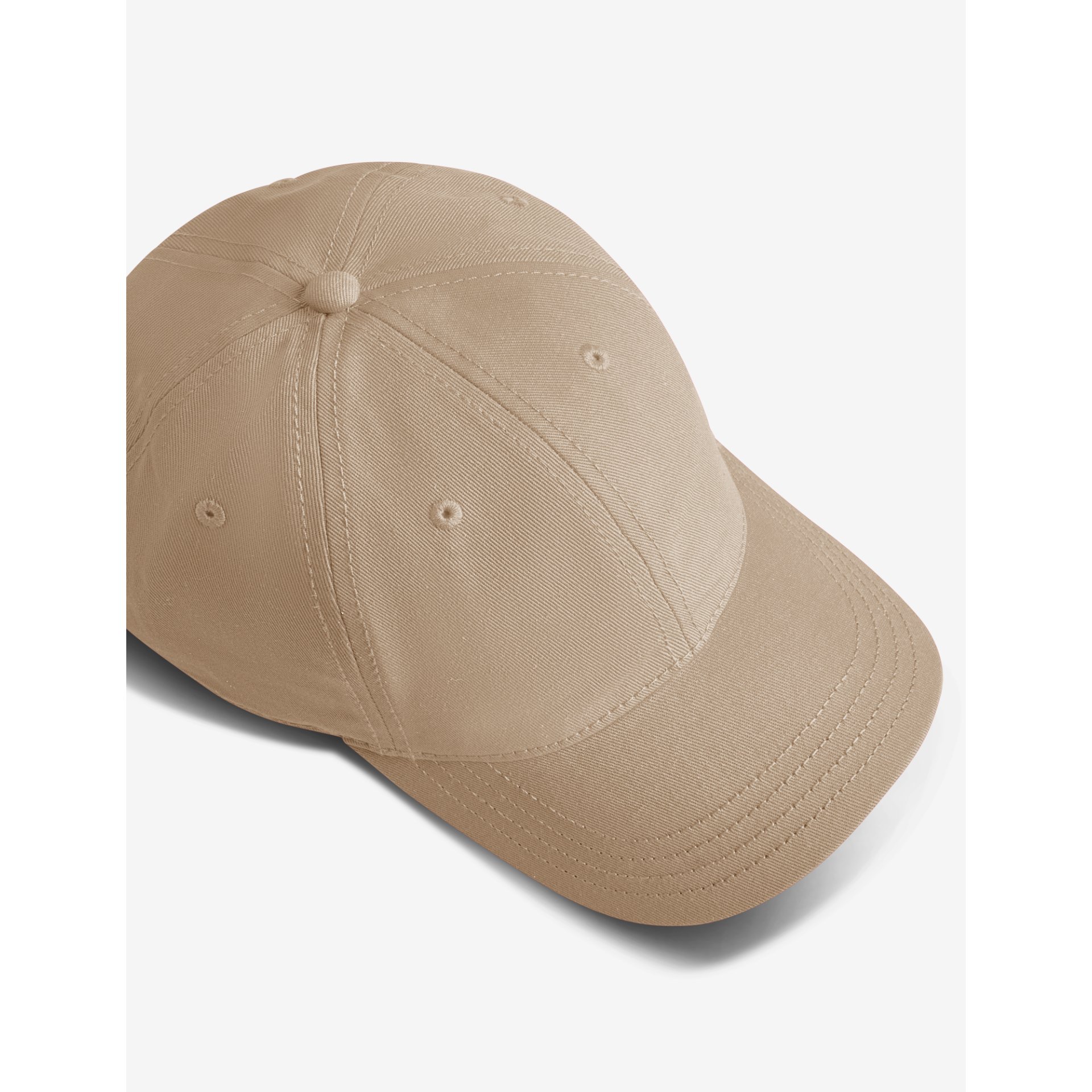 Baseballcap, Beige, Einteilig, Sechs-Paneel, verstellbar