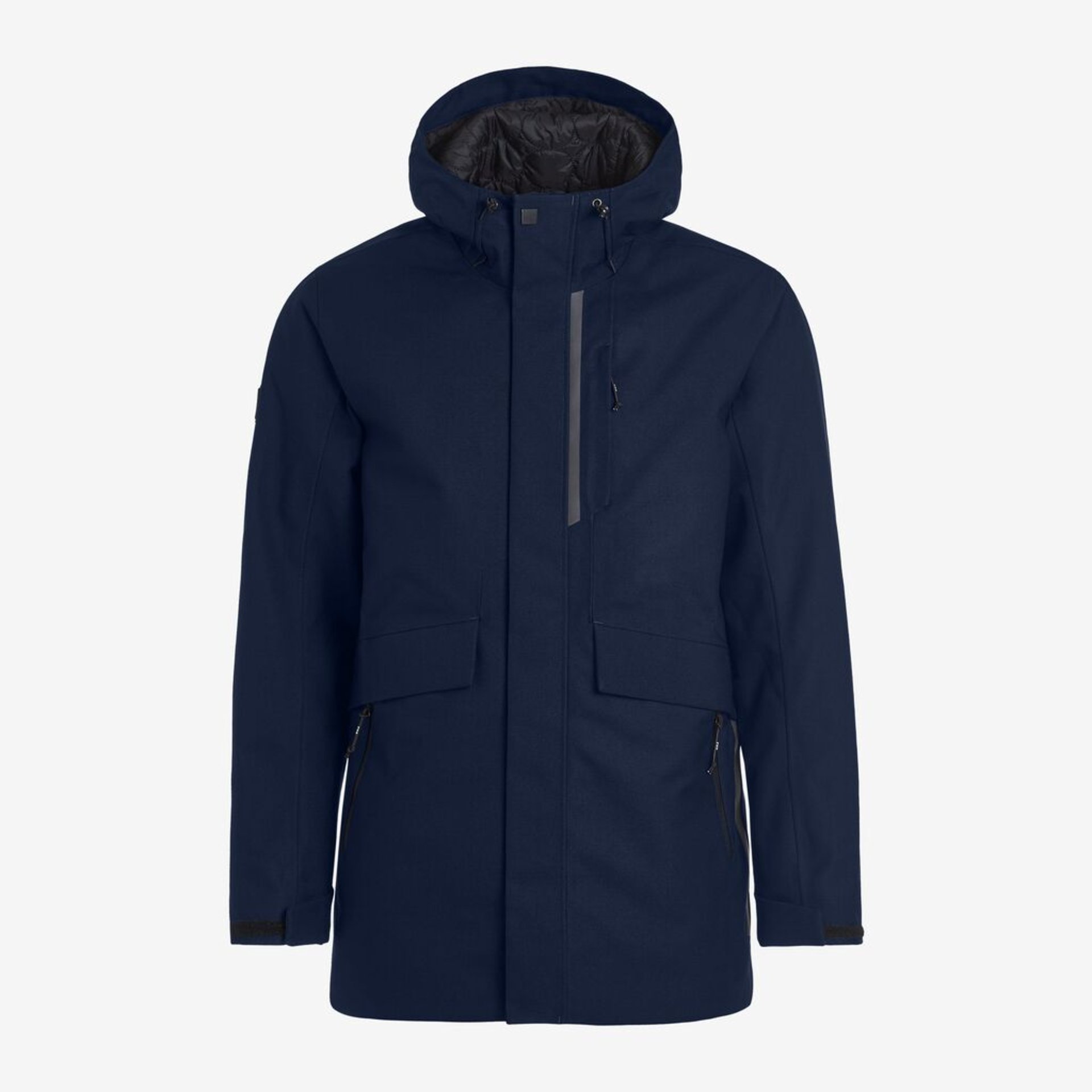 Mantel, Parka, Kapuze, Navy, Reißverschluss