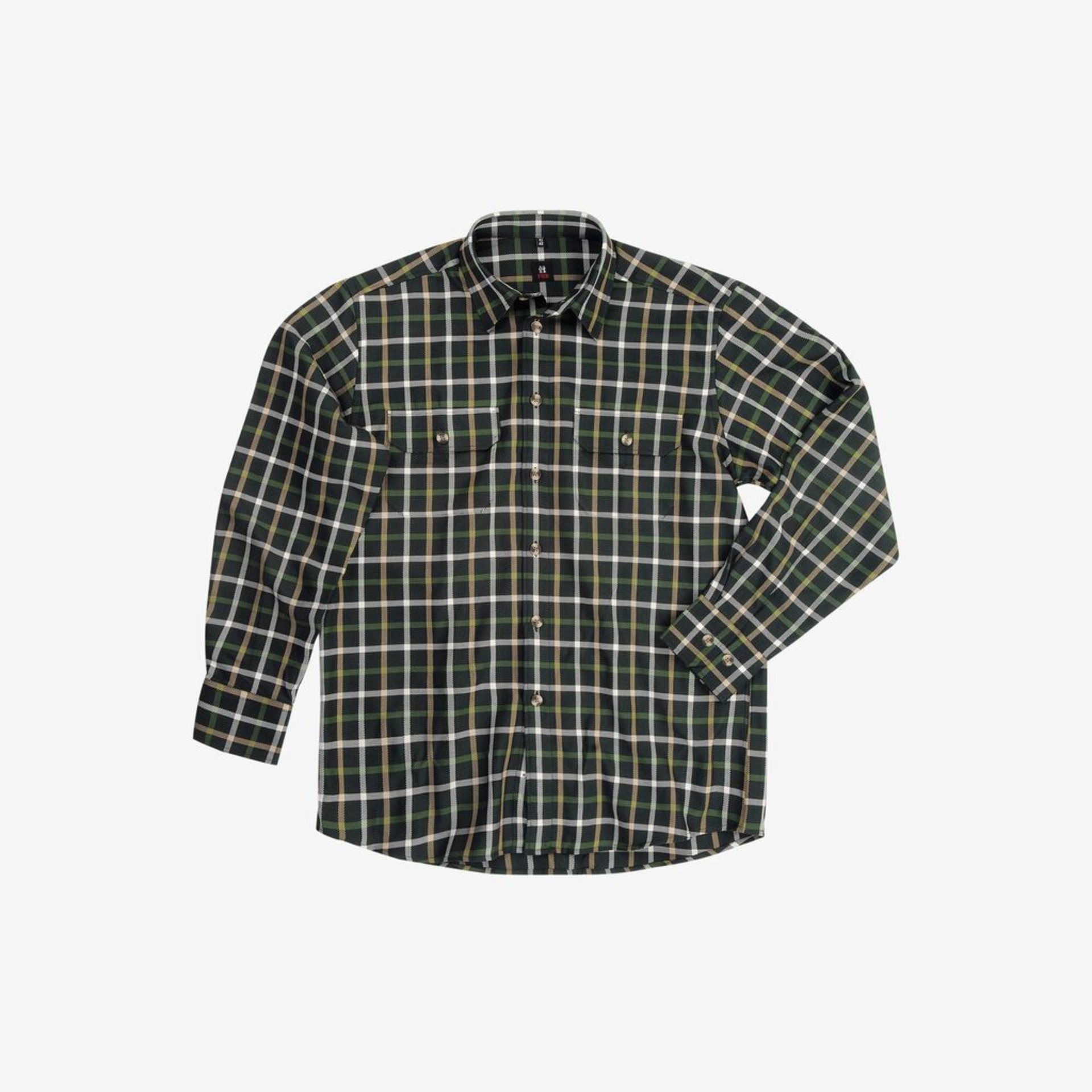 Hemd, Flanell, Karomuster, Langarmshirt, Knopfleiste