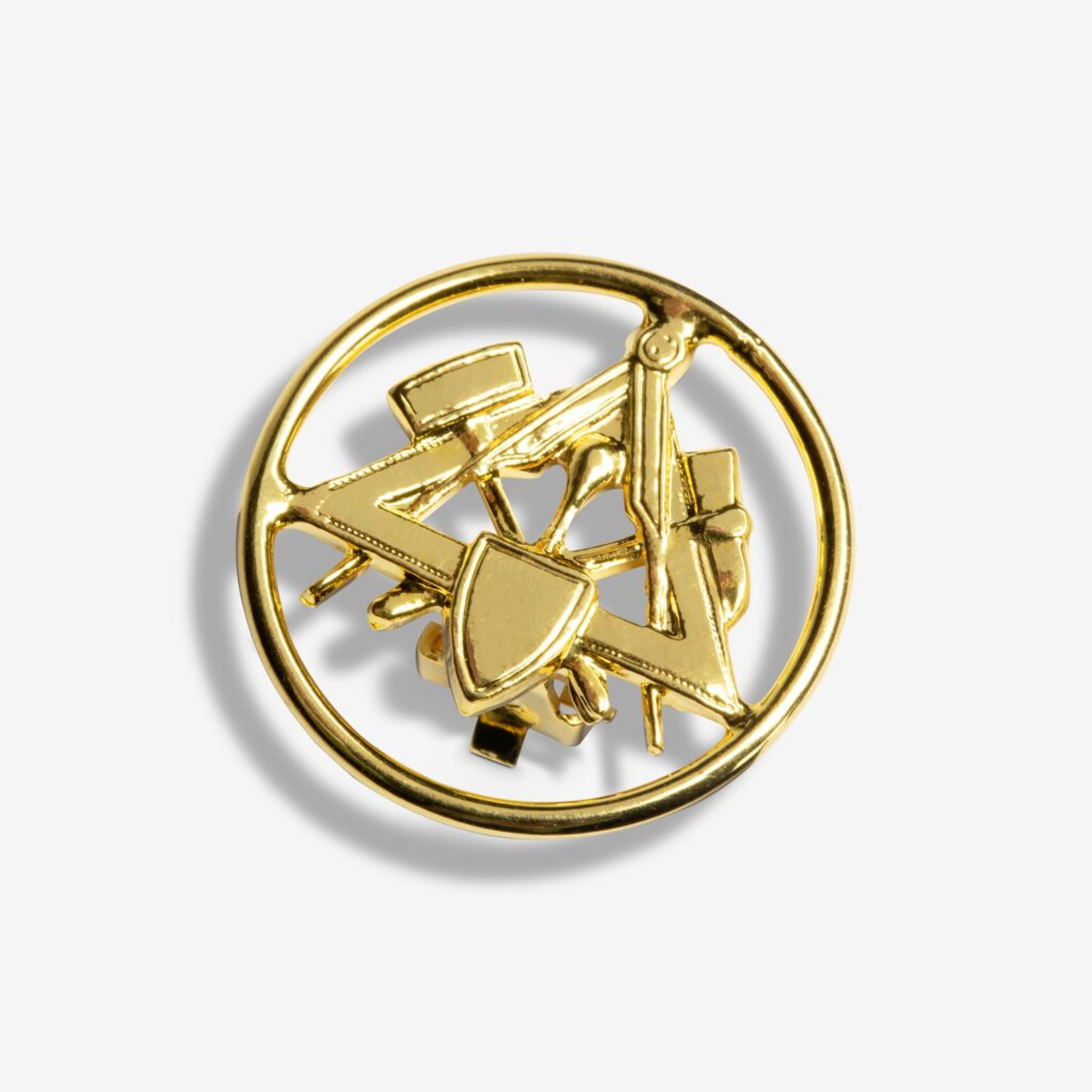 gold ring, runder Pin, geometrischer Pin, Abzeichen, Metallschmuck