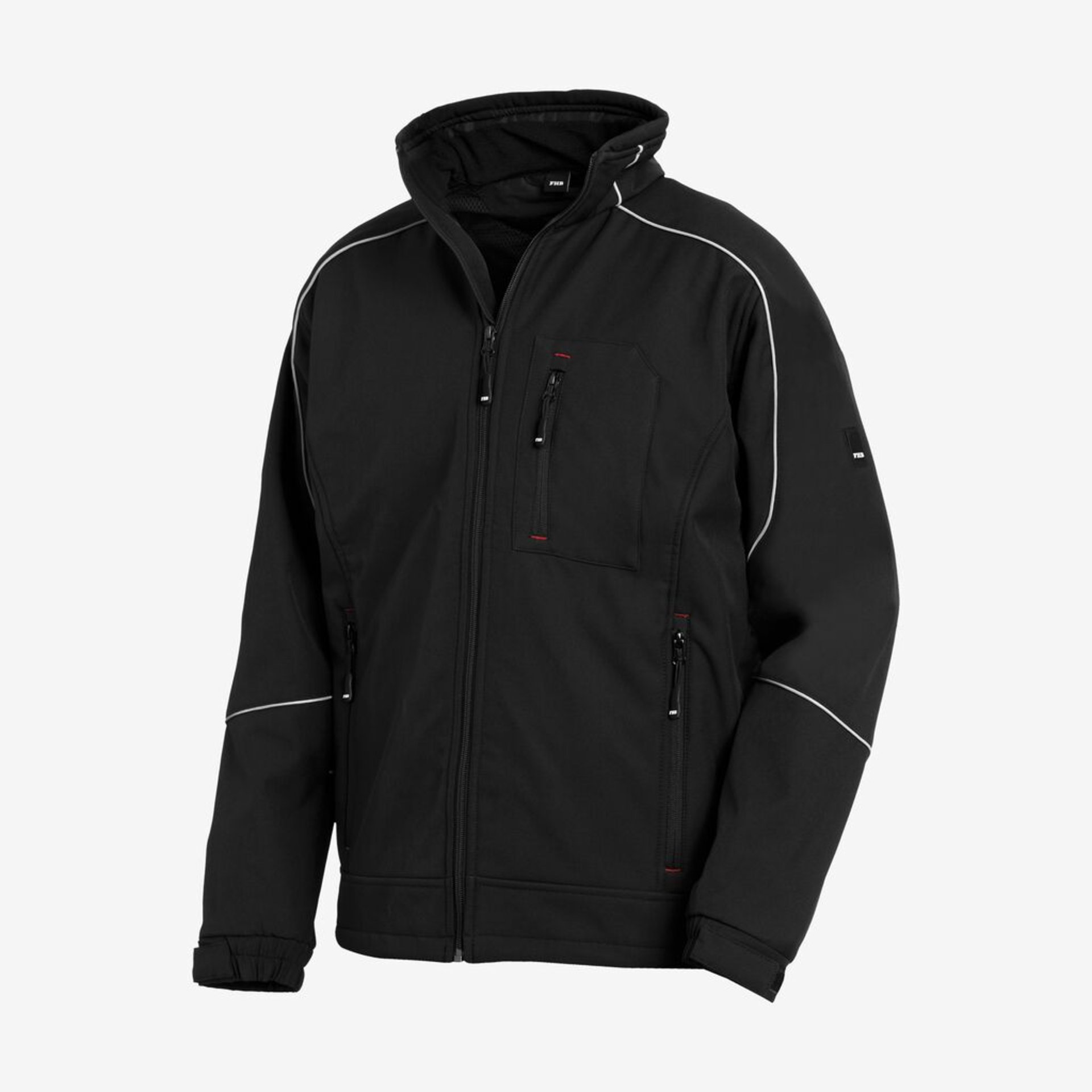 Herrenjacke, Softshell, Reißverschluss, Kapuze, Taschen