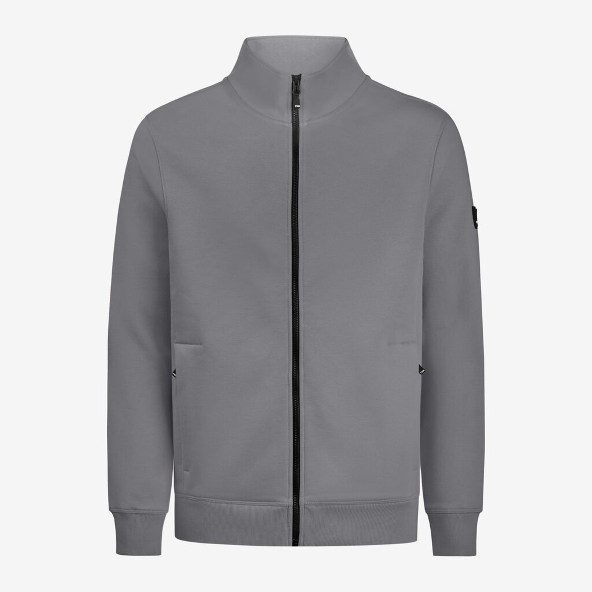 jacke, reissverschluss, grau, fleece, langarm