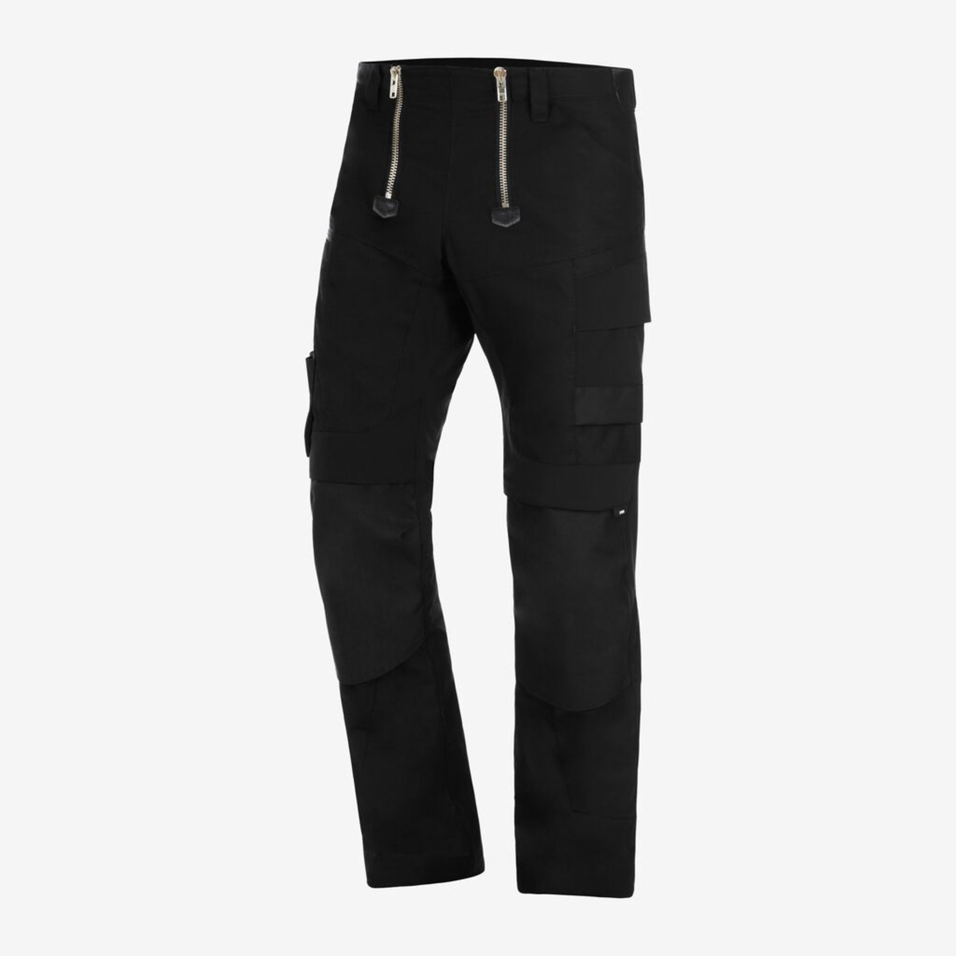 Hose, Cargo, Reißverschlusstaschen, Kniepolster, Schwarz