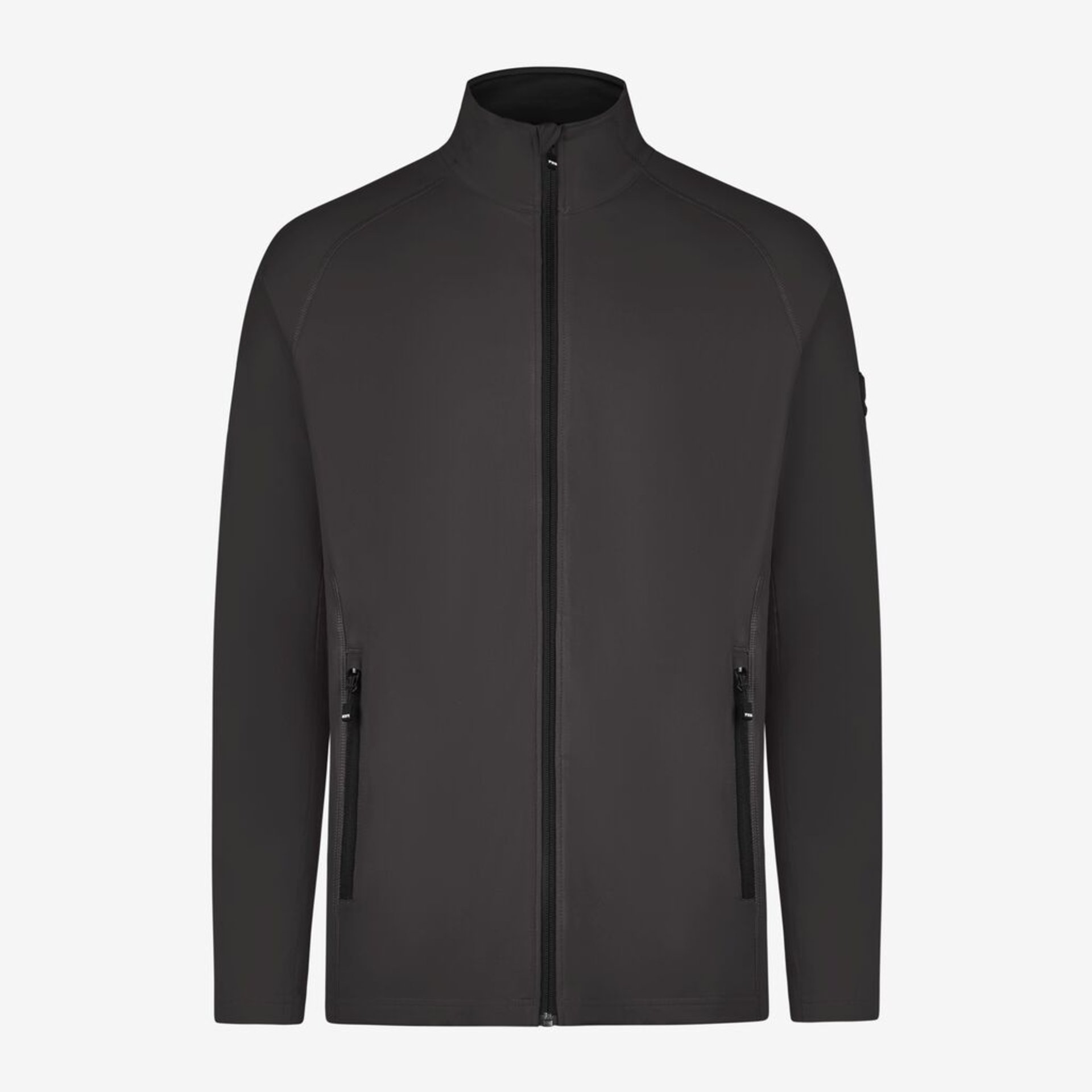 jacke, softshell, schwarz, reissverschluss, taschen
