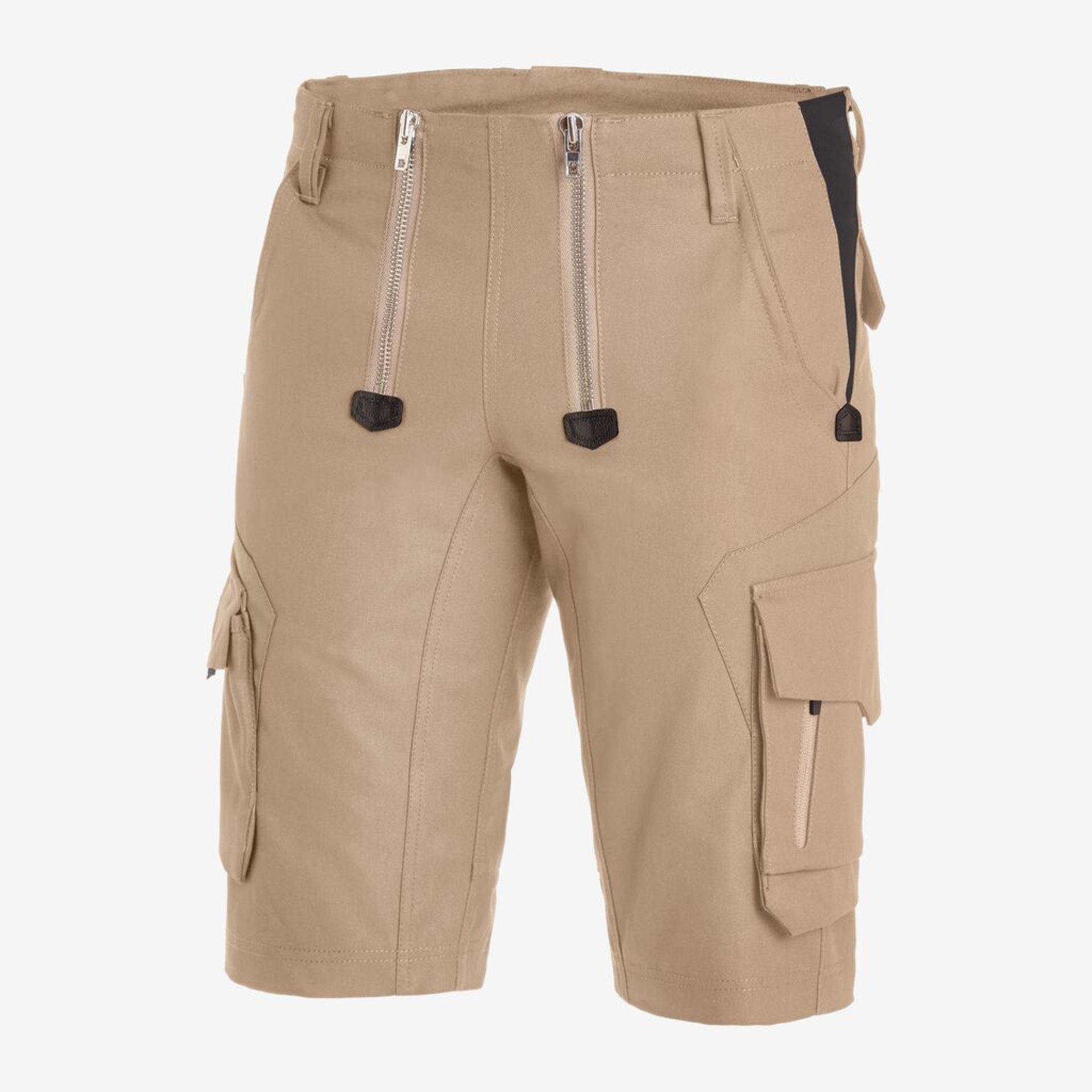 Cargohosen, Beige, Reißverschlusstaschen, Nutzertasche, Gürtel-Schlaufen
