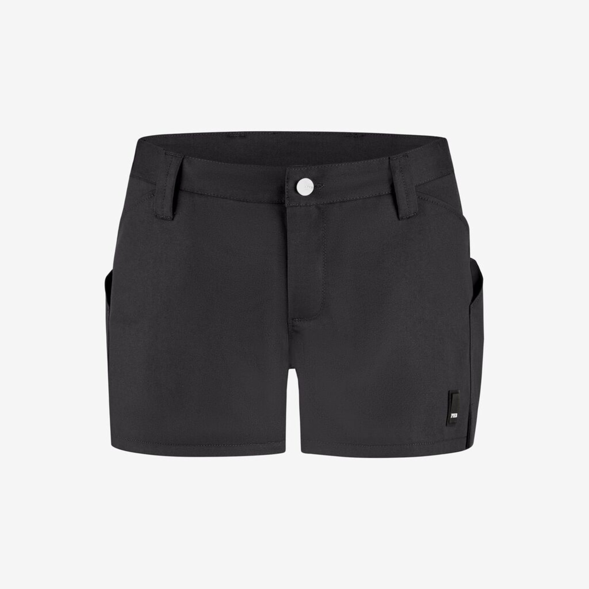 Shorts, Schwarz, Knopf, Gürtelschlaufen, Taschen