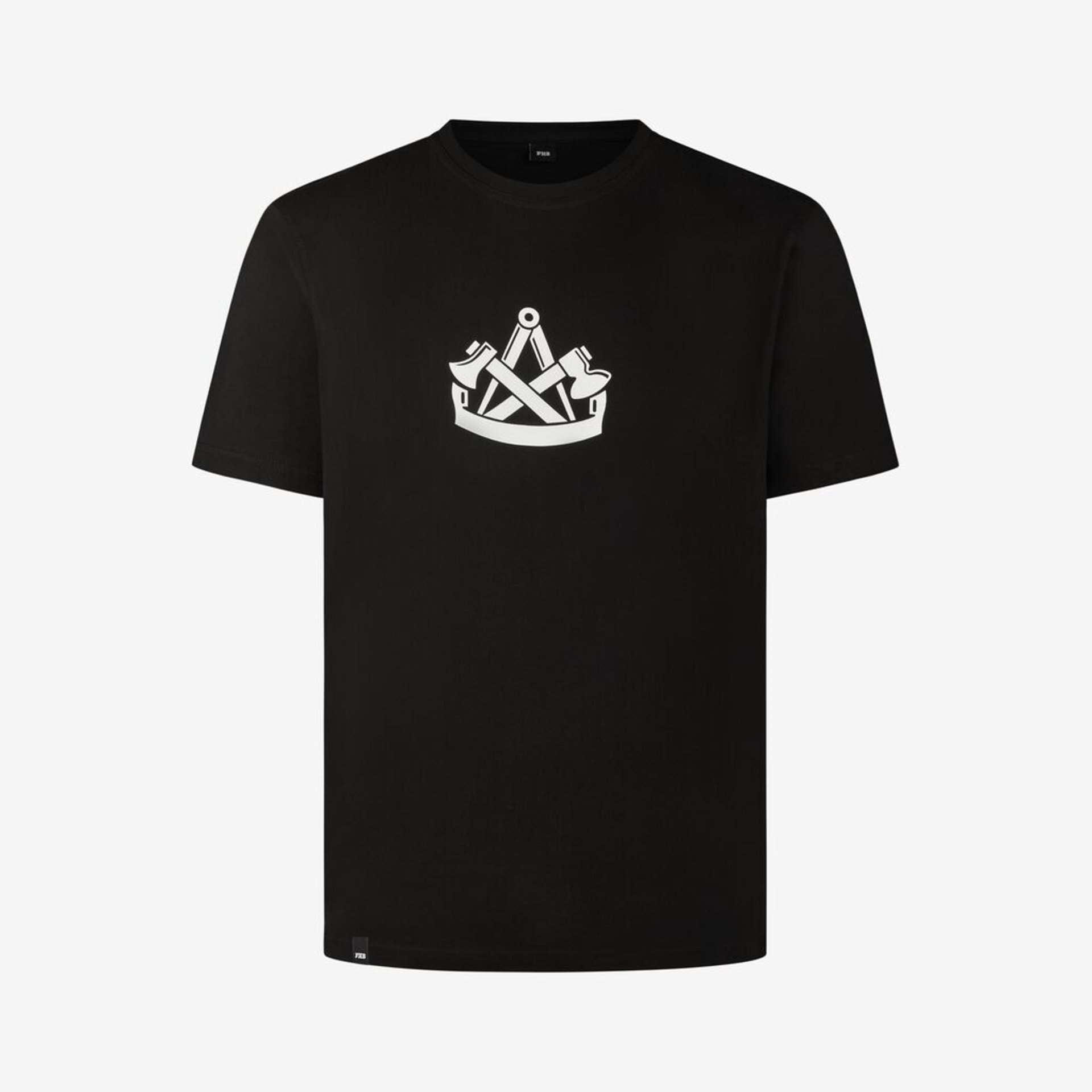 Tee, T-Shirt, Schwarz, Grafik, Krone Logo