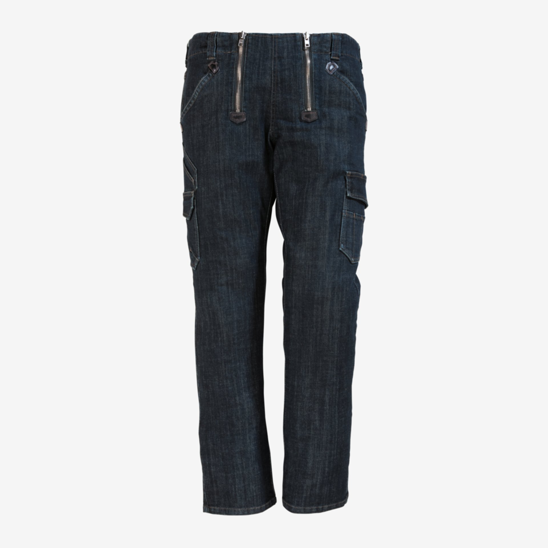 Jeans, Denim, Cargo pockets, Straight leg, Dark wash