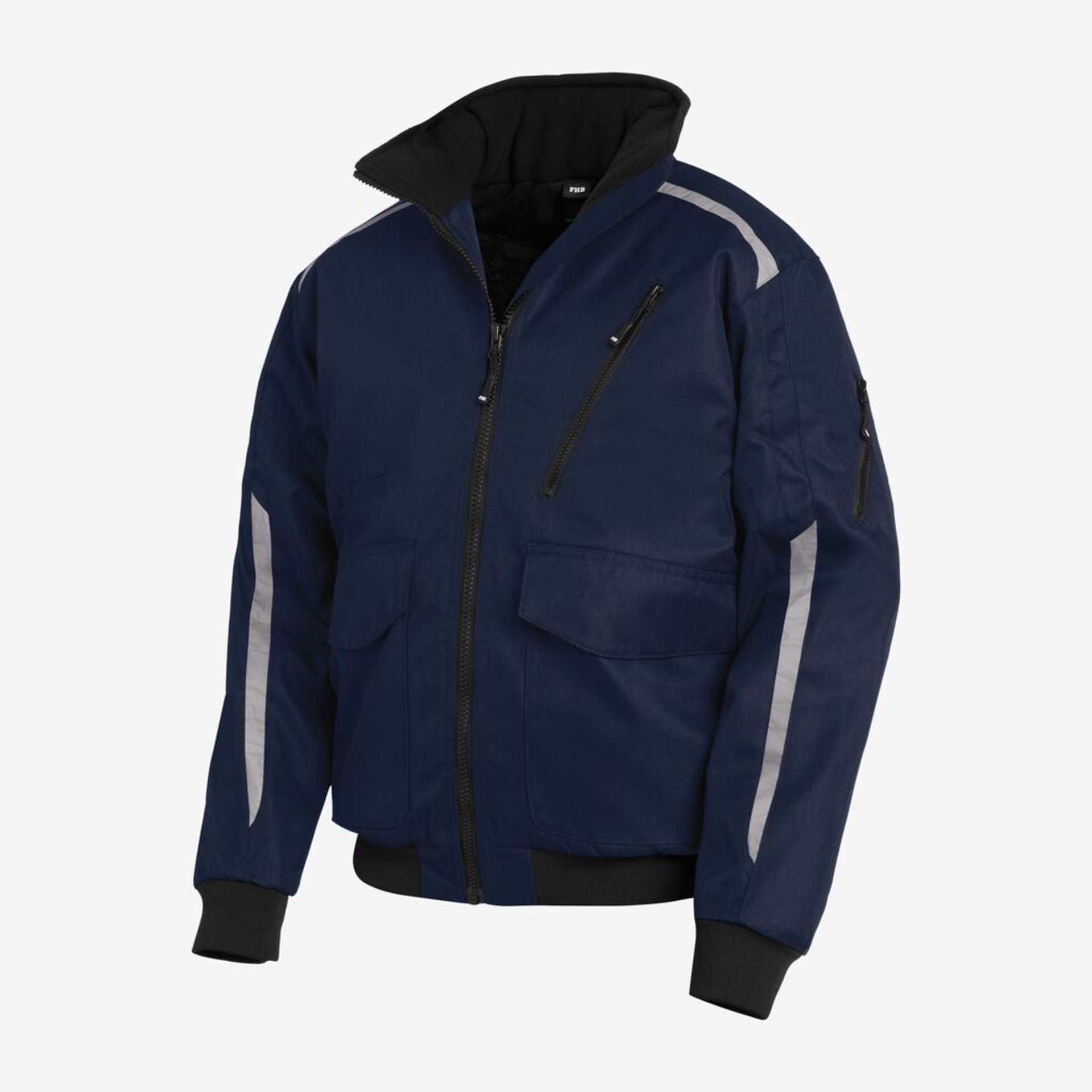 jacke, blau, bomber, reissverschluss, taschen