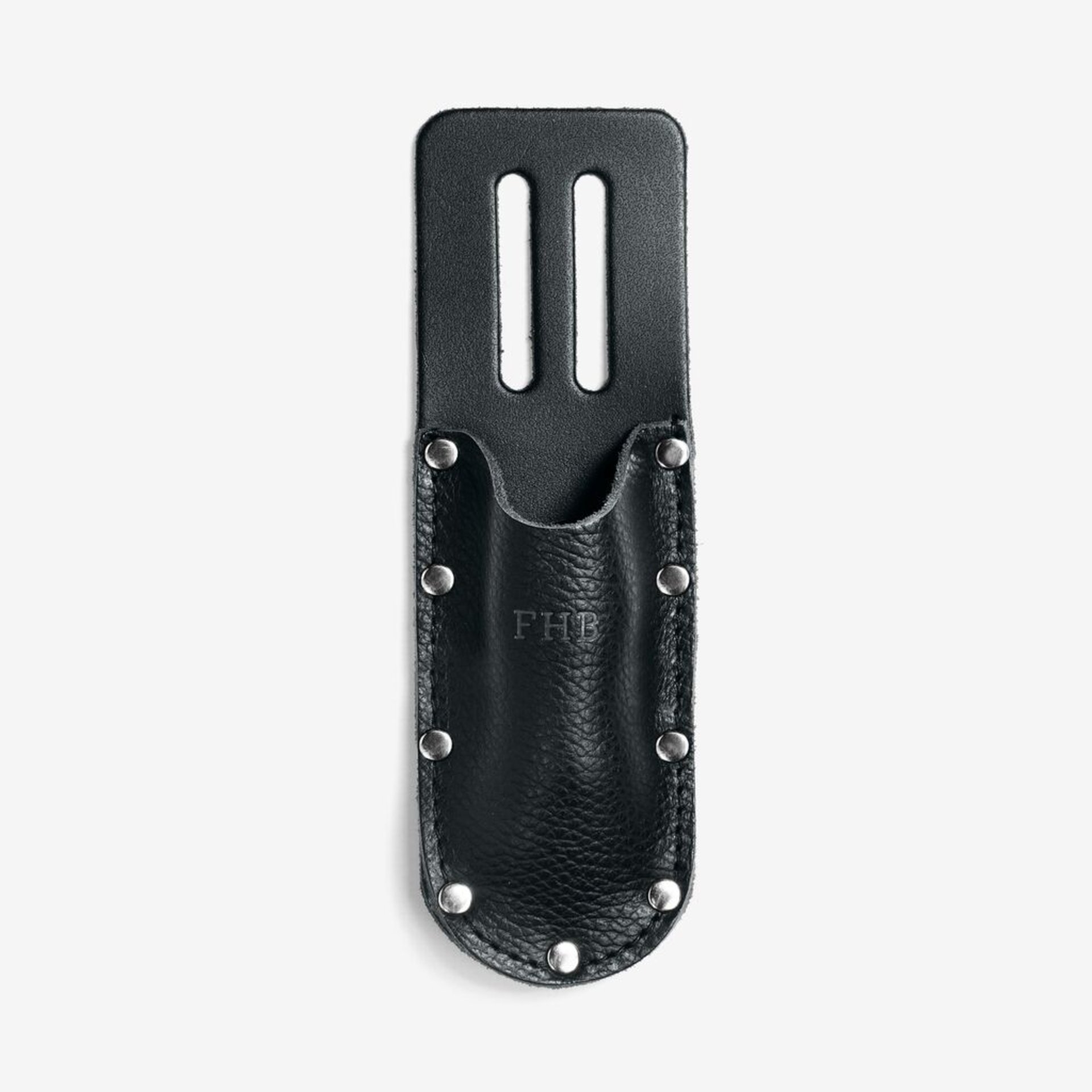 messerhülle, lederhülle, schwarz, metallnieten, gürtelclip