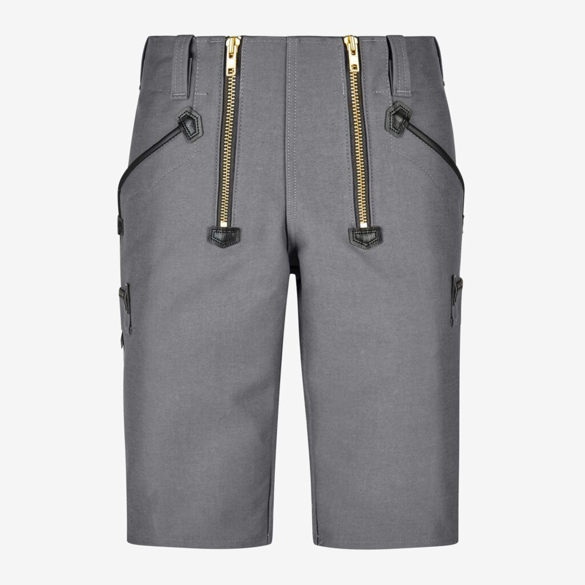 Hose, Shorts, Stoff, Reißverschluss, Grau