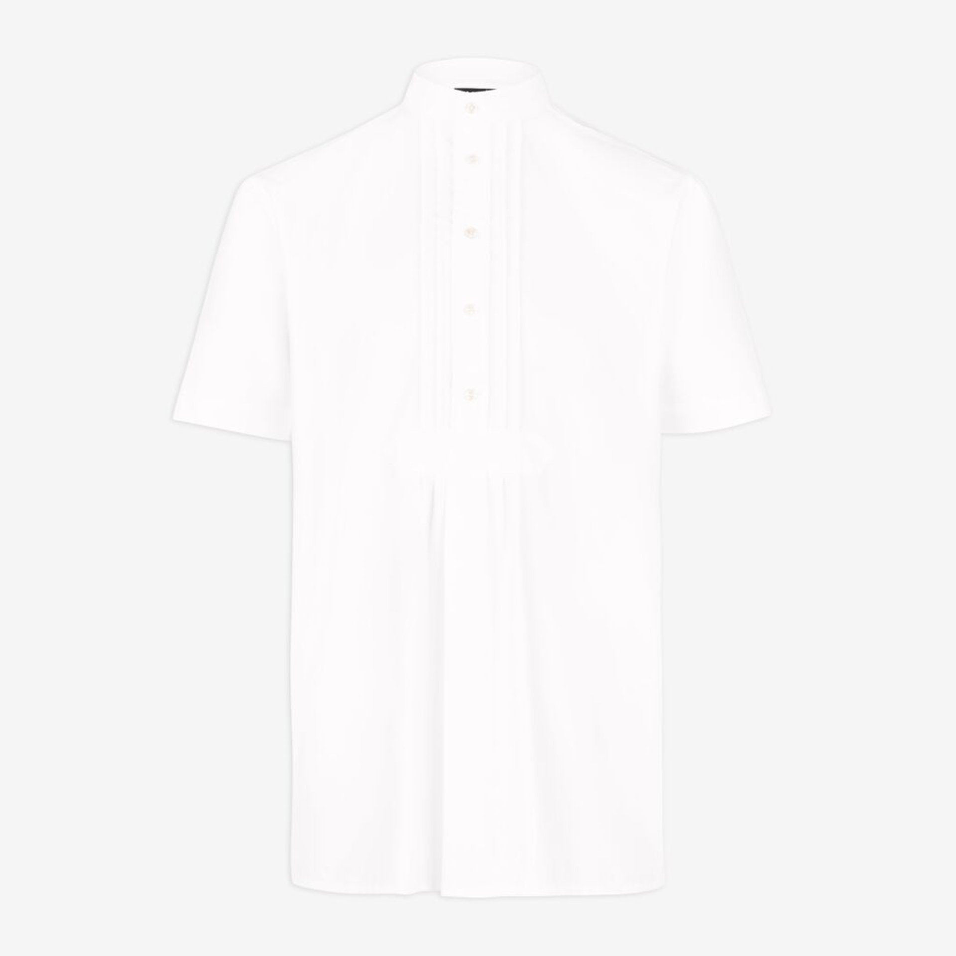 white, kurzarm, Knopfleiste, gefaltete Front, Shirtkleid