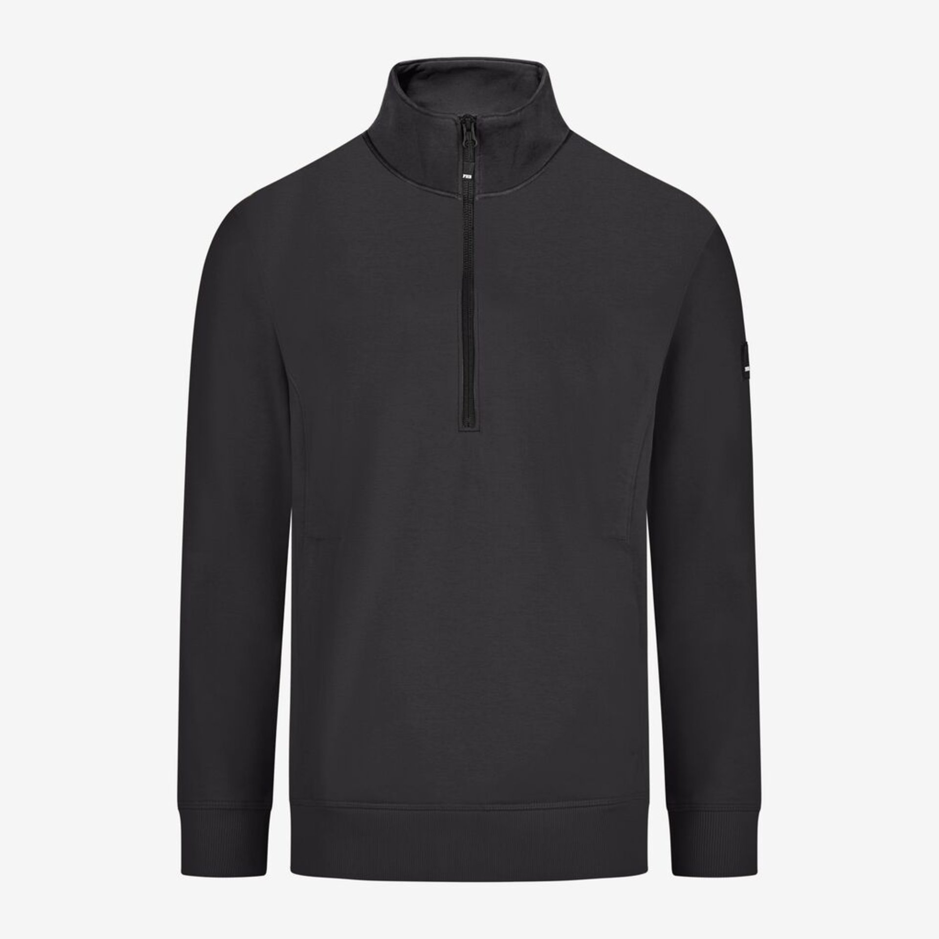 Pullover, Halfzip, Schwarz, Kragenhöhe, Material-ungeklärt
