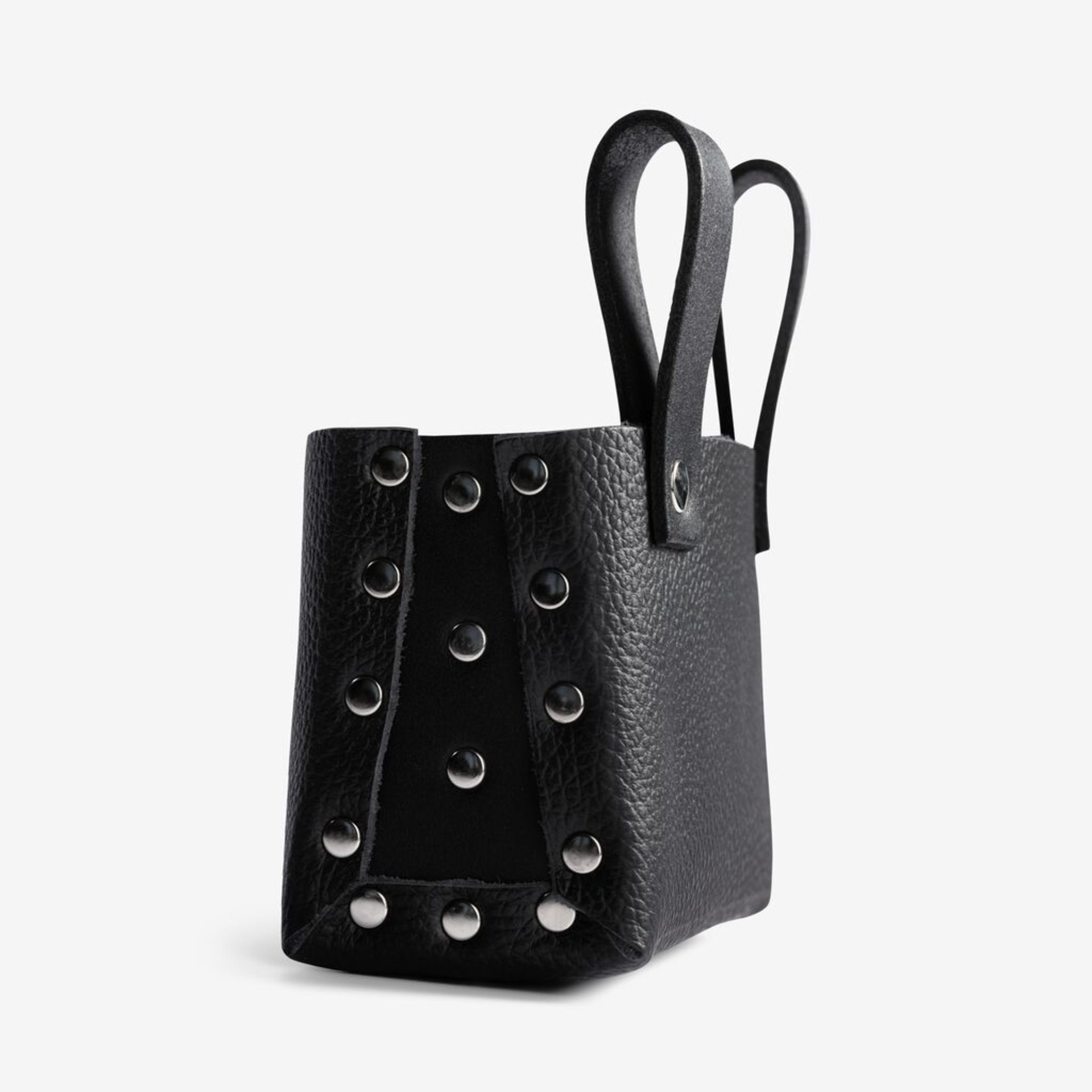 Tasche, Handtasche, Leder, Studs, Schwarz