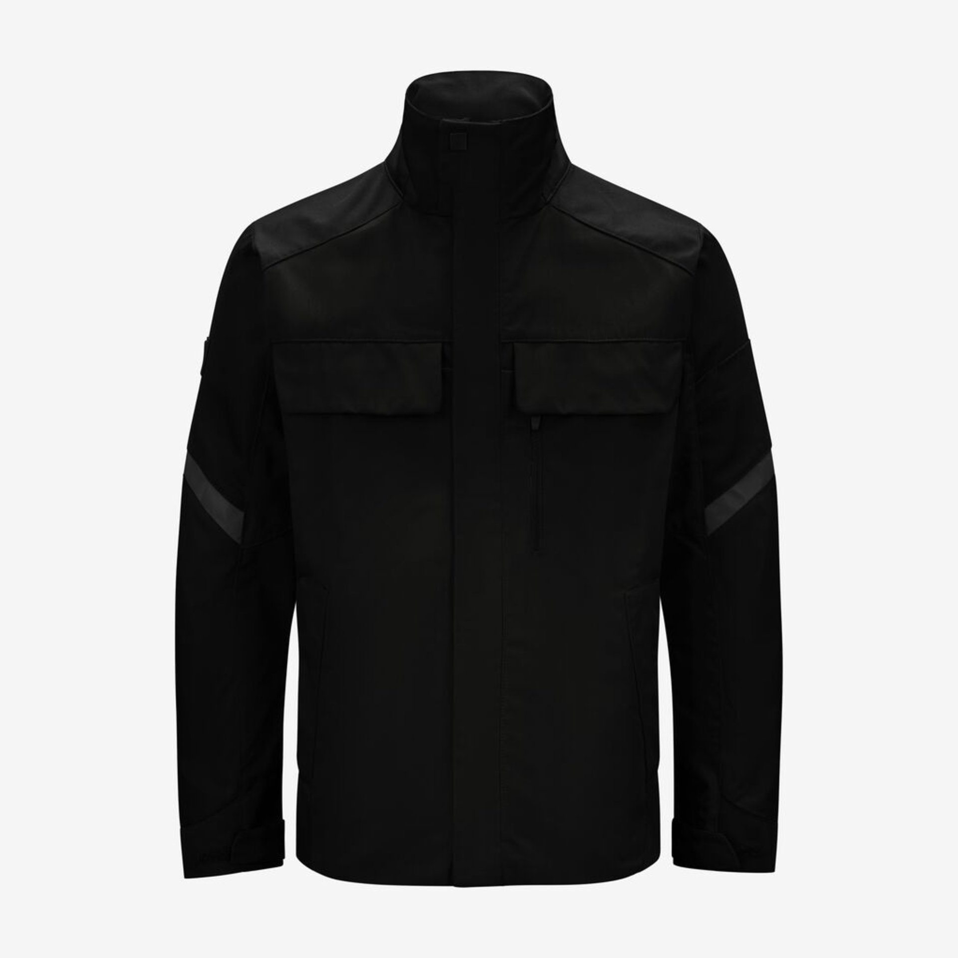 jacke, schwarz, funktionen, tasche, reflektierende-band
