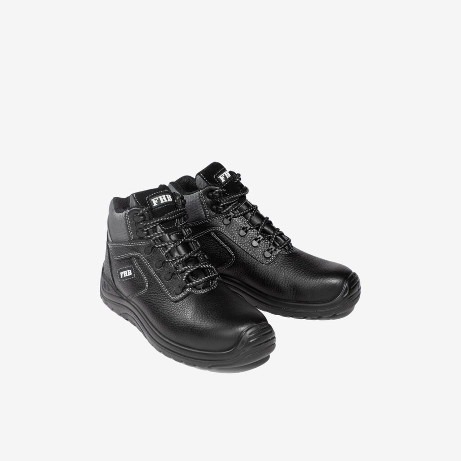 Stiefel, Sicherheitsstiefel, Schwarz, Leder, Gummisohlen