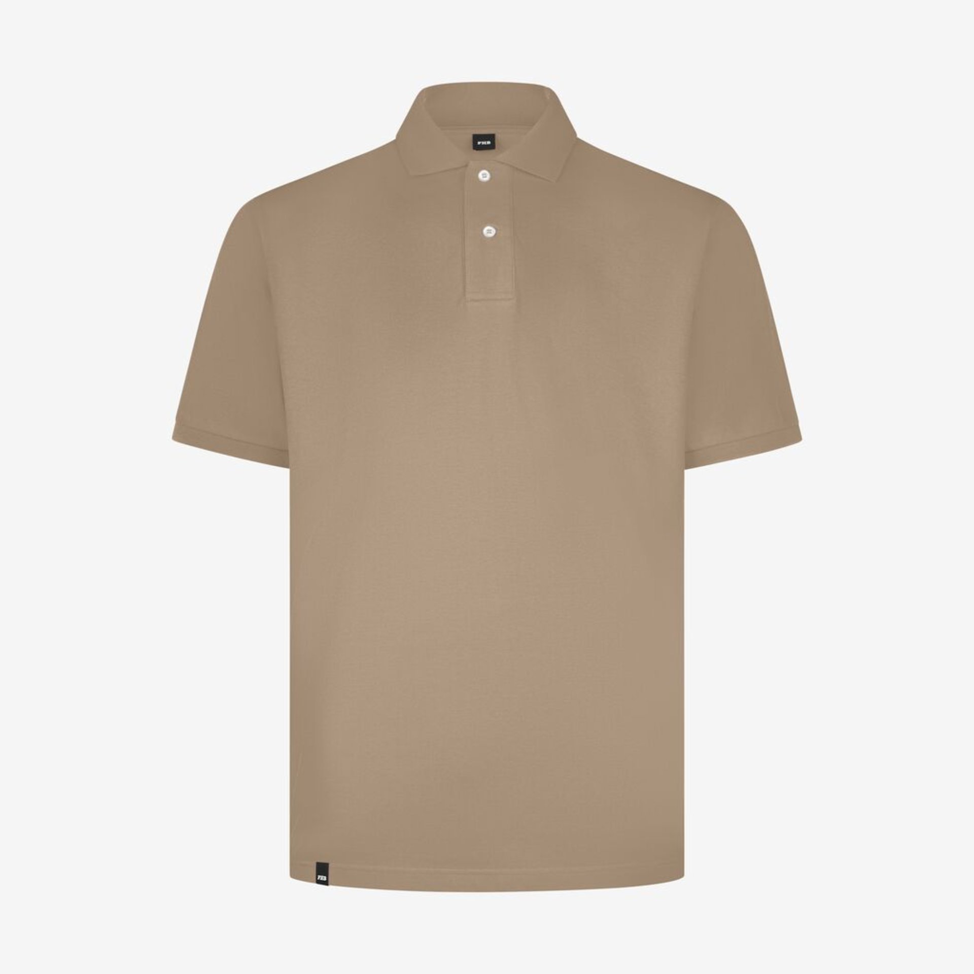 Polo, Polohemd, Kurzarm, Beige, Baumwolle