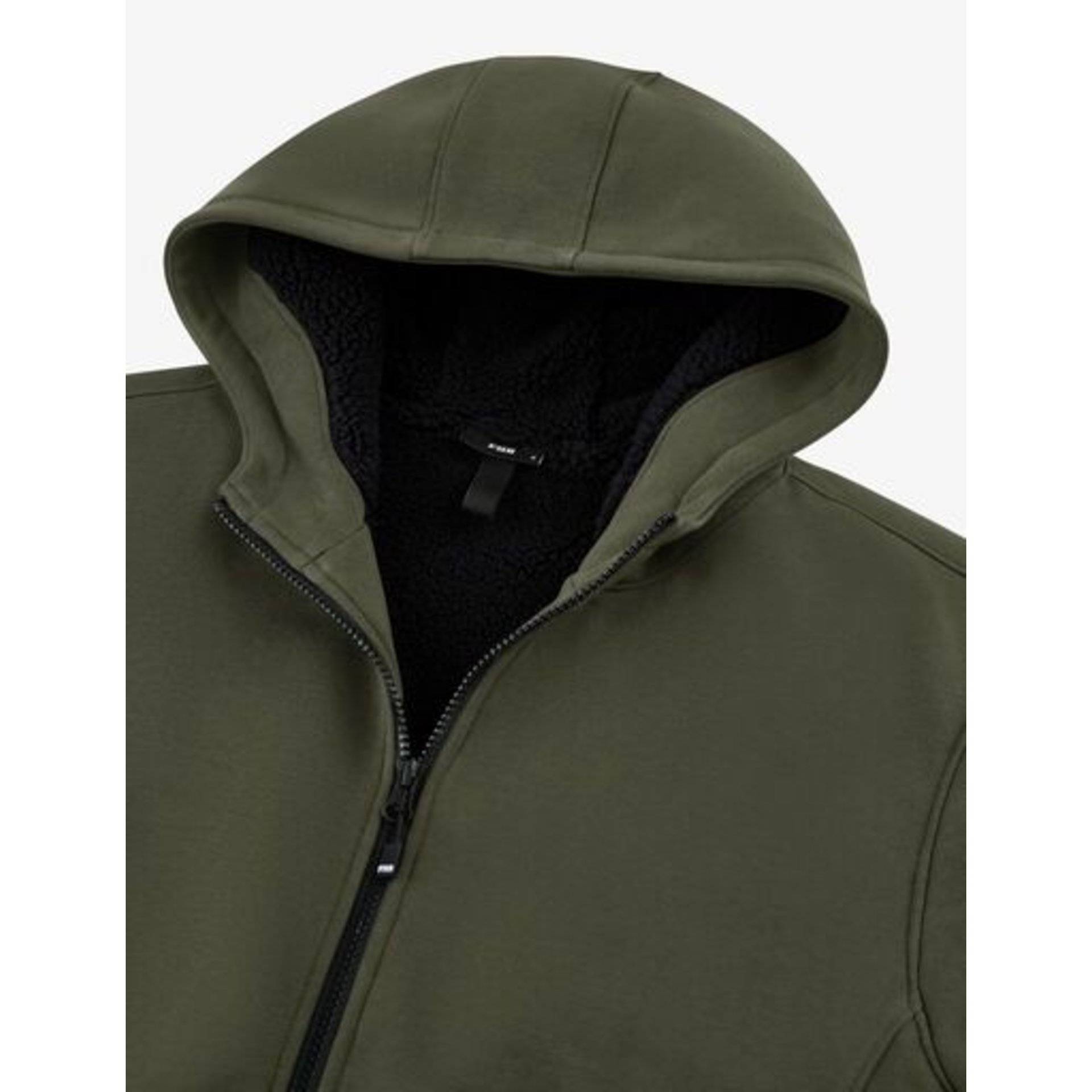 Hooded jacket, Olivgrün, Reißverschluss, Fleece-Futter, Kapuze