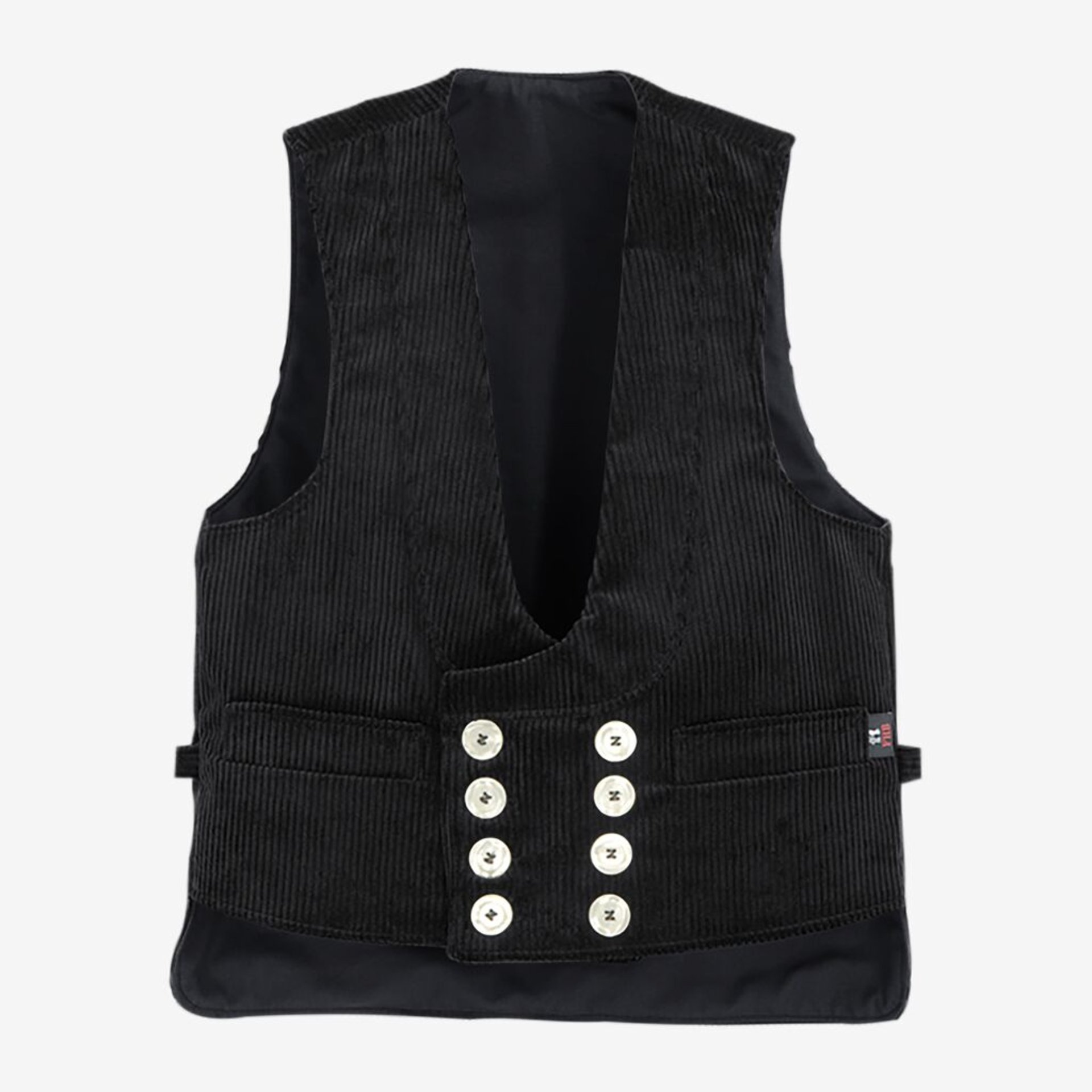 Weste, Gilet, Corduroy, Knöpfe, Schwarz