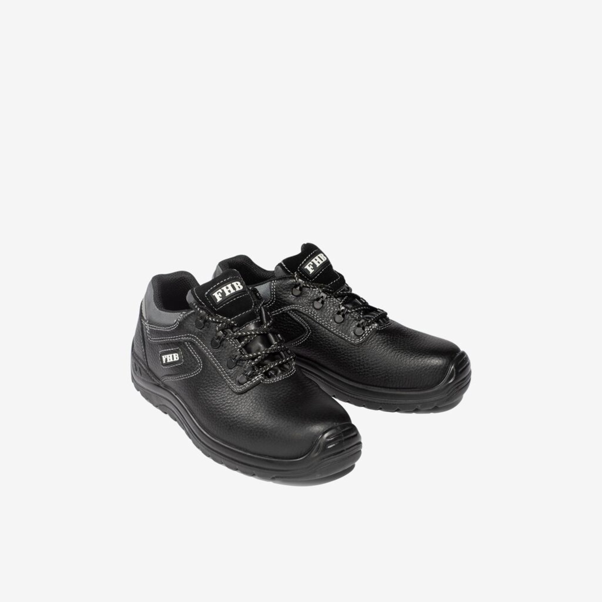 Stiefel, Sicherheitsschuh, Schwarz, Gummisohle, Lederlook