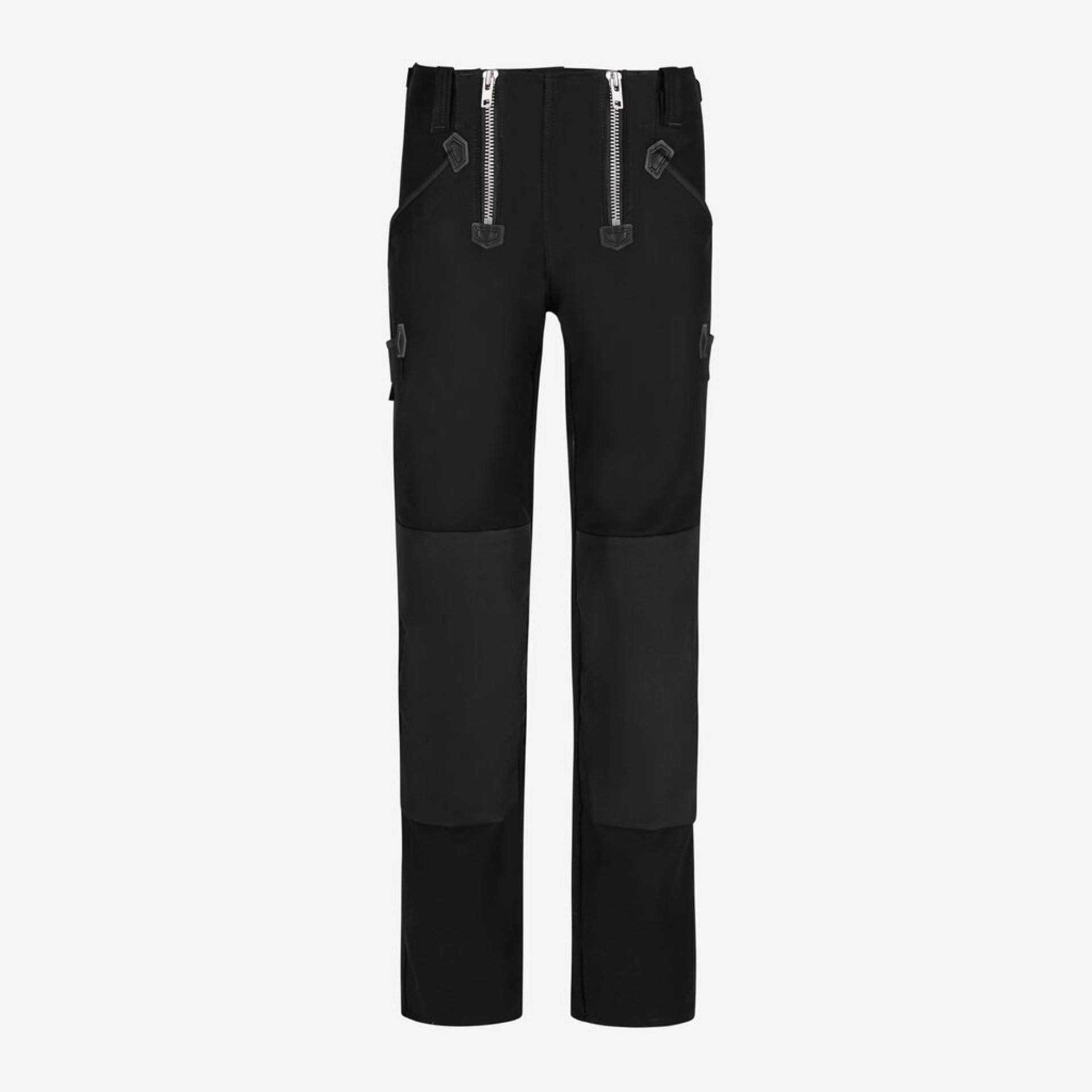 Hose, Schwarz, Gürtelbänder, Reißverschlüsse, Kniebereich