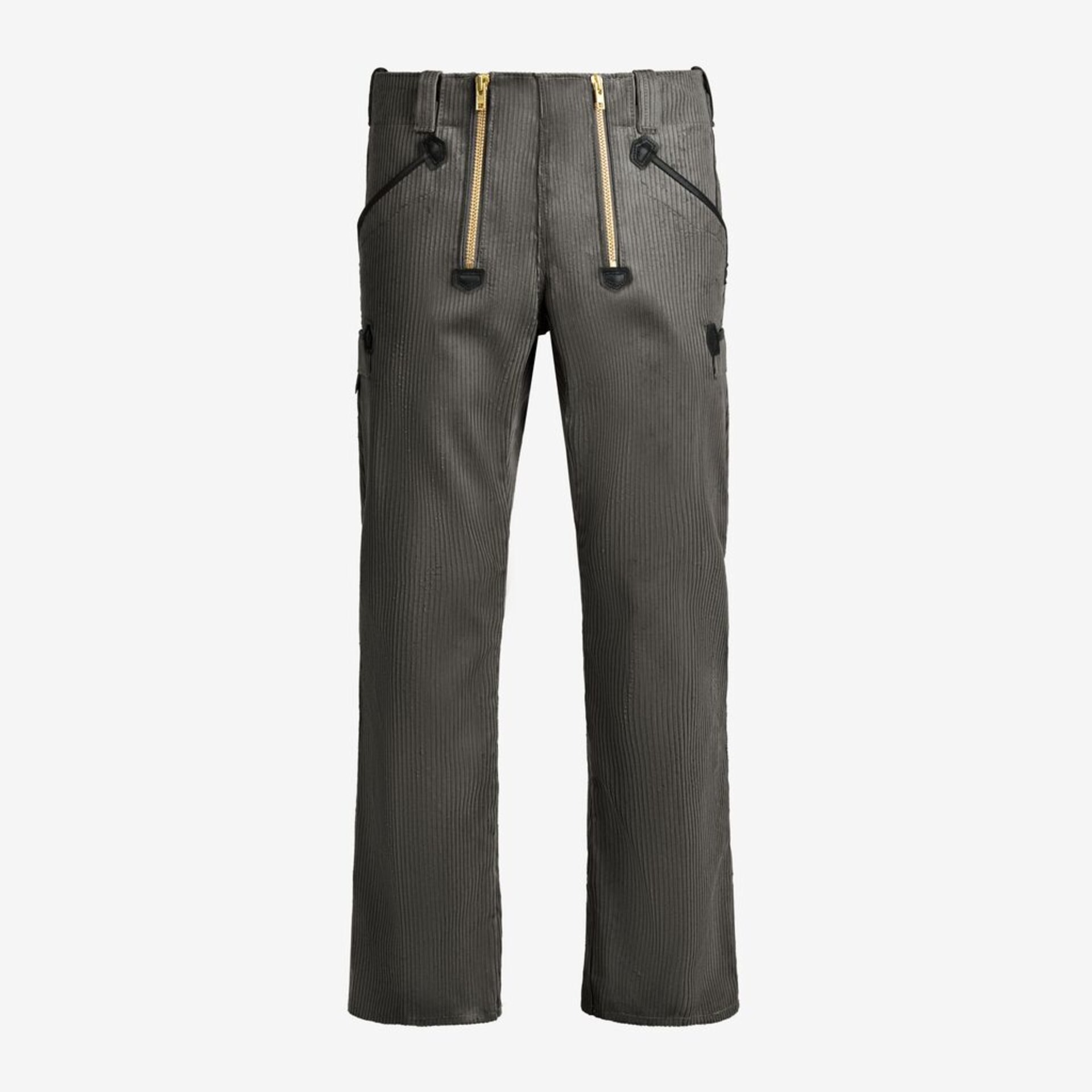Hose, Cordhose, grau, Reißverschluss, Taschen