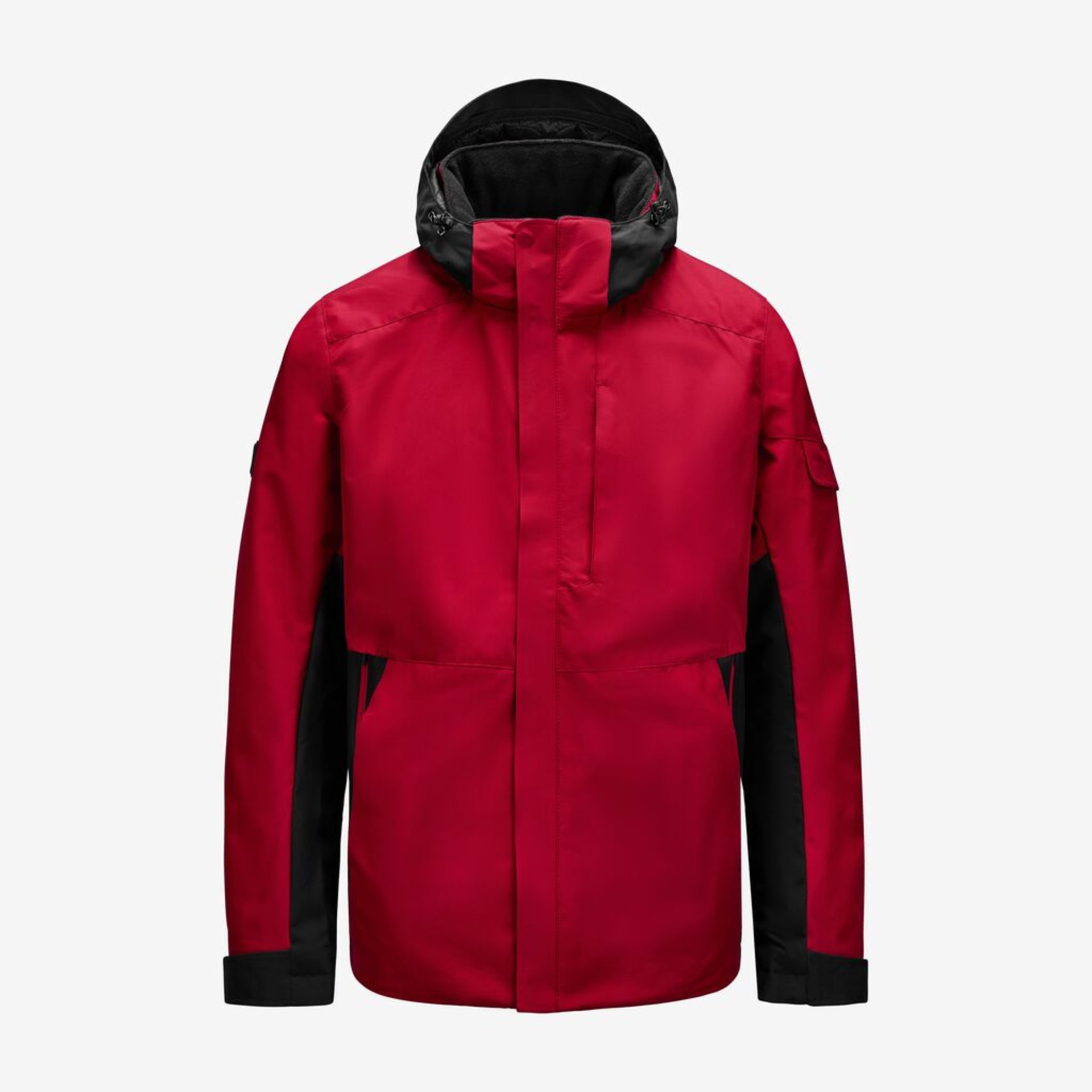 jacke, regenjacke, roter mantel, windjacke, kapuze