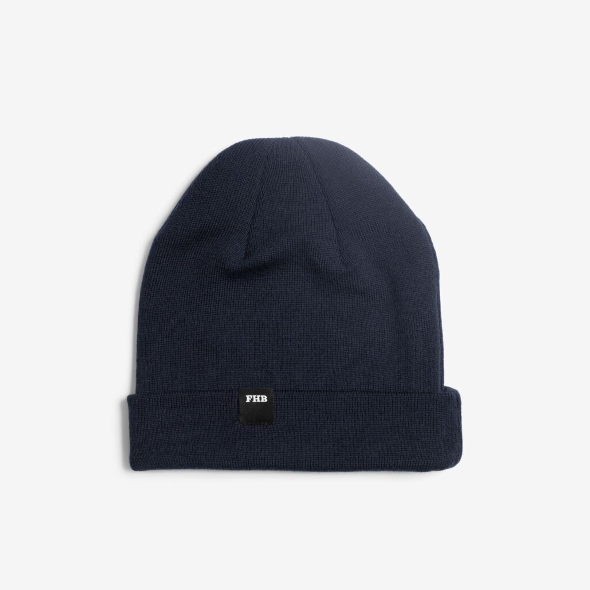 Mütze, Beanie, Navy, Knit, Folded cuff