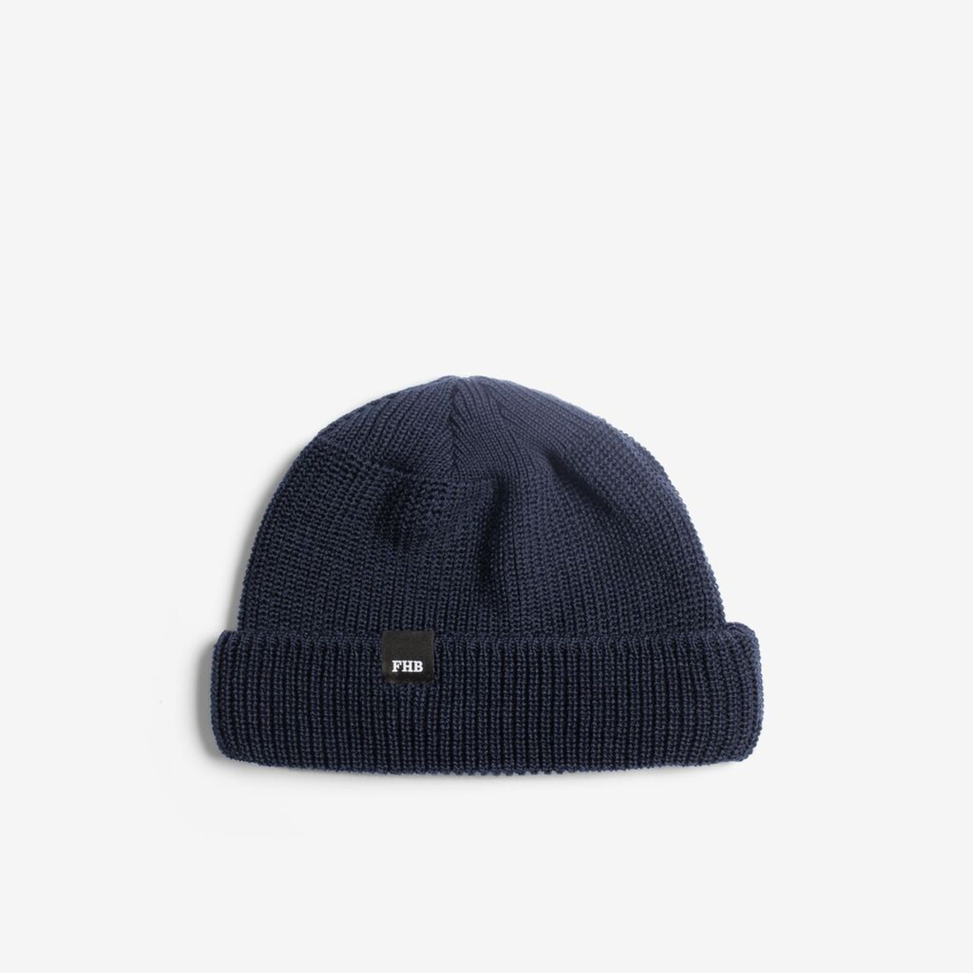 Beanie, Gestrickt, Dunkelblau, Krempelrand, Krempelkante
