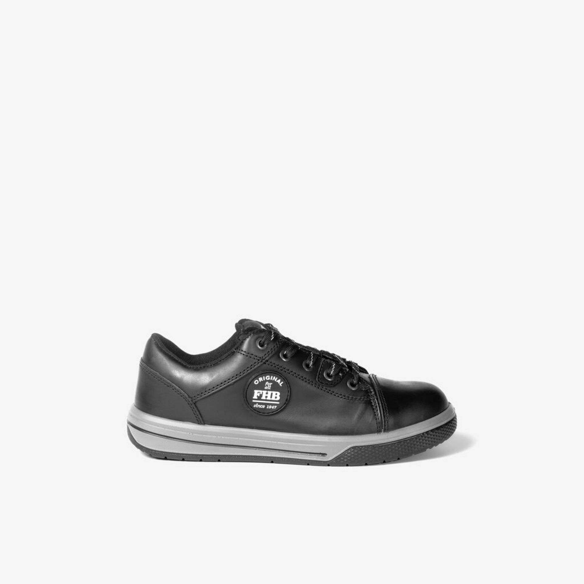Schuh, Sneaker, Leder, schwarz, Gummi-Sohle