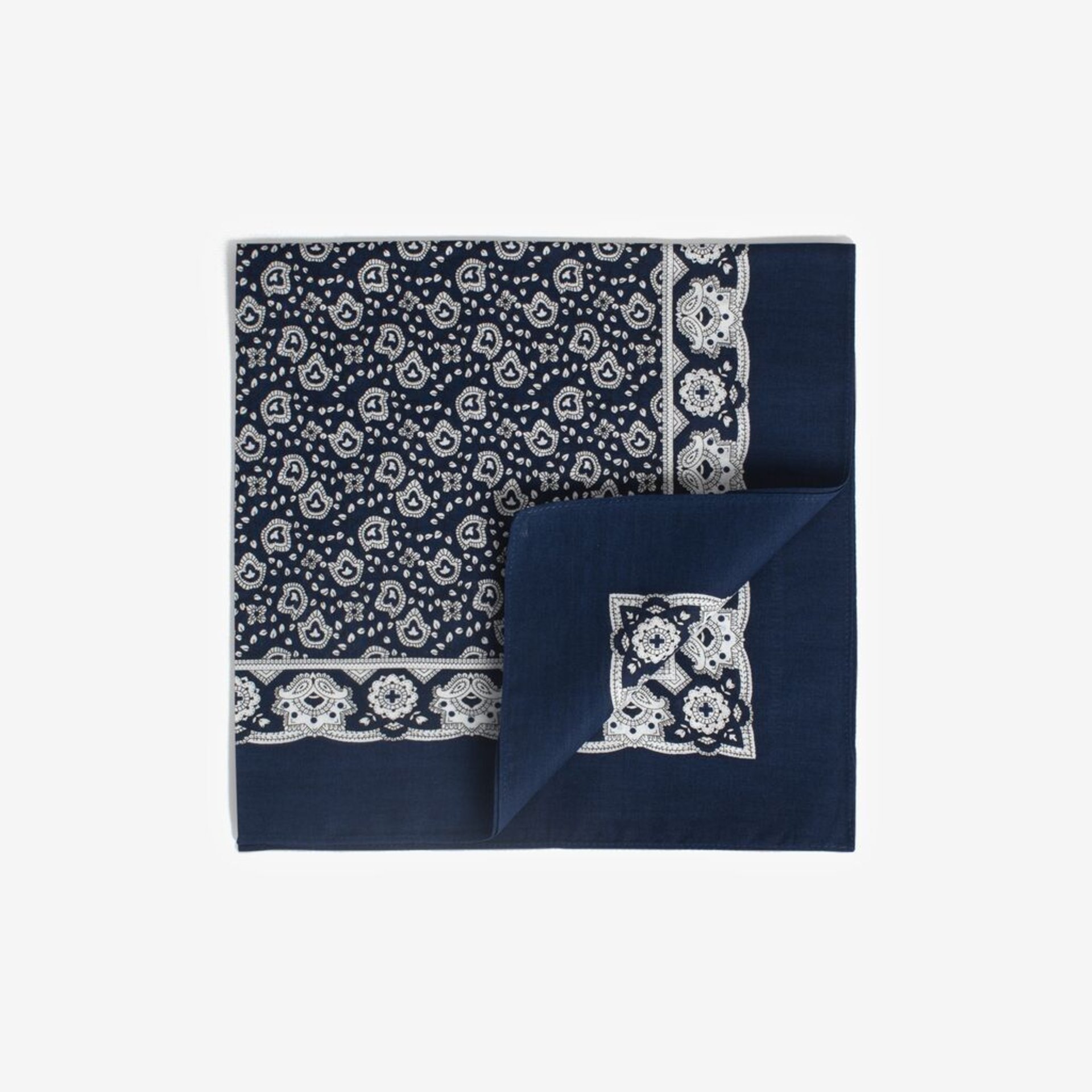 Bandana, Halstuch, Baumwolle, Paisley-Muster, Navy