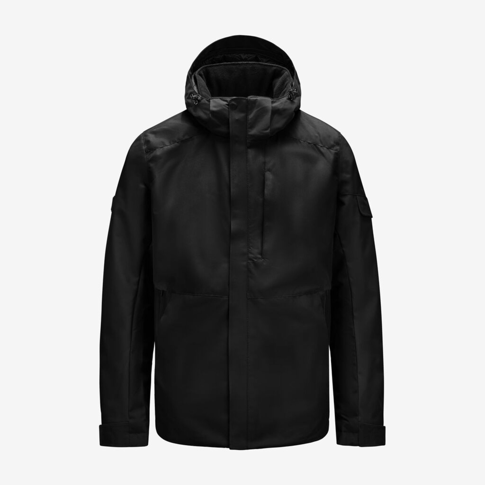 jacke, mantel, herrenkleidung, jacke mit kapuze, schwarz