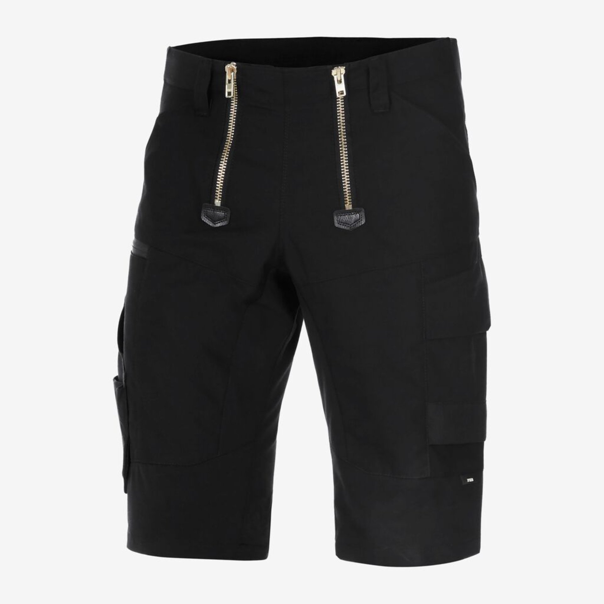 Hose, Cargo, Schwarz, Reißverschluss, Knopfleiste