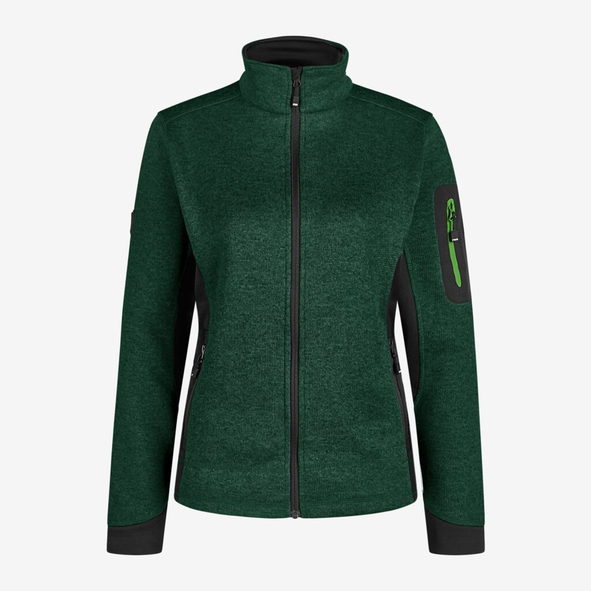 Jacke, Fleece, Grün, Reißverschluss, Tasche