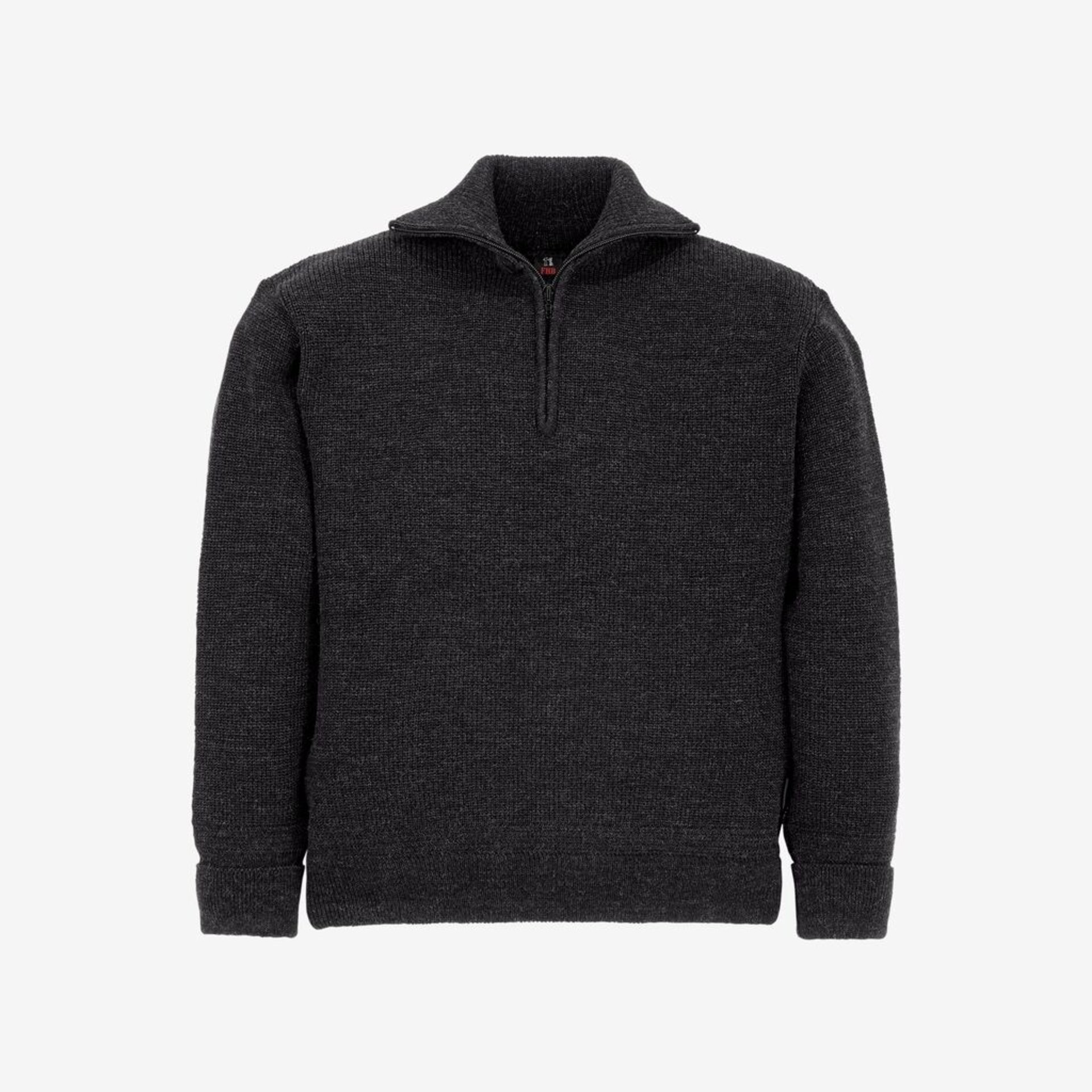 pullover, Fleece, Halb-Reißverschluss, dunkelgrau, Strick