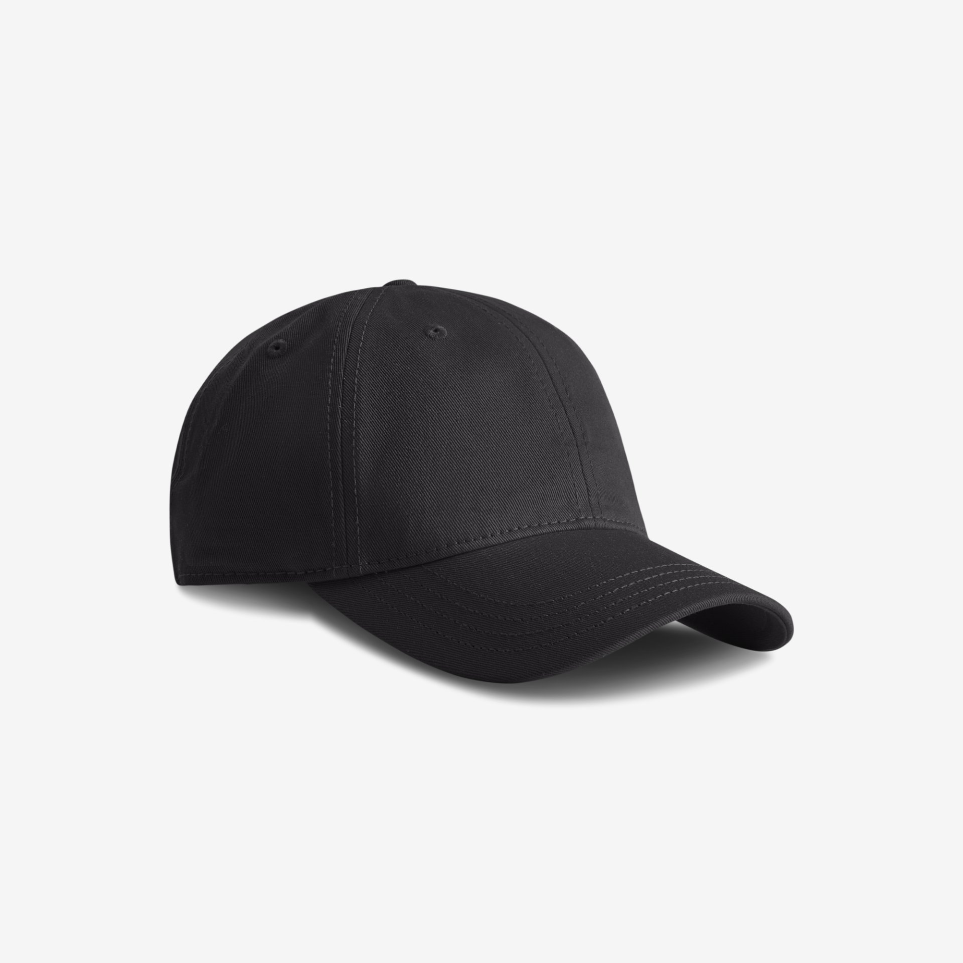 Baseballkappe, Casualhut, Schwarz, Gekrümmte Kante, Acht-Panelen