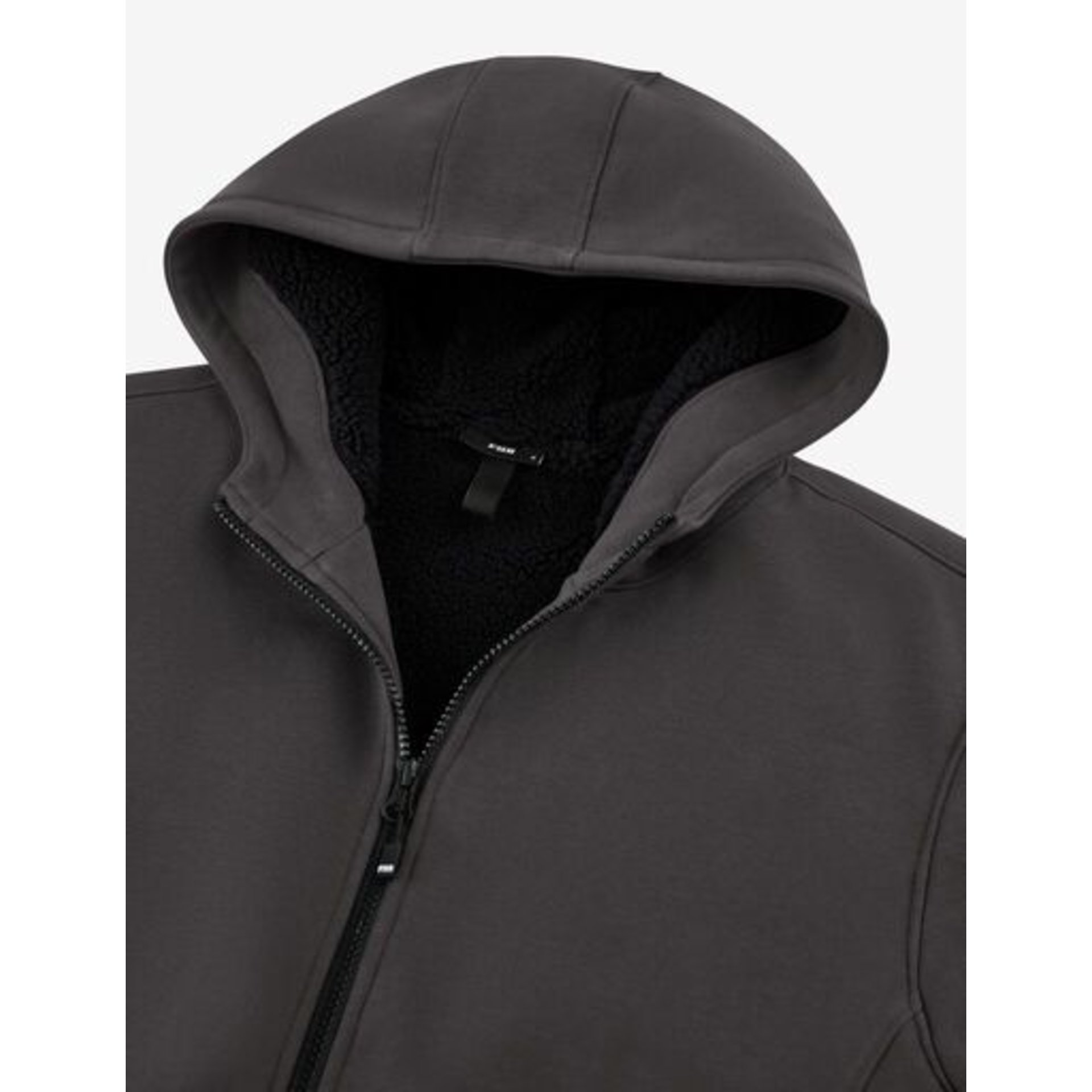 Hoodie, Hooded jacket, Fleece lining, Zipper, Dark gray