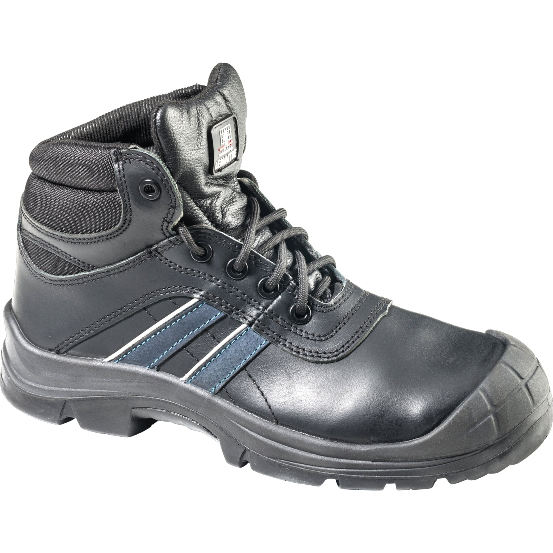 Stiefel, Arbeitsstiefel, Schnürstiefel, Gummiferschutz, Schwarze Schuhe