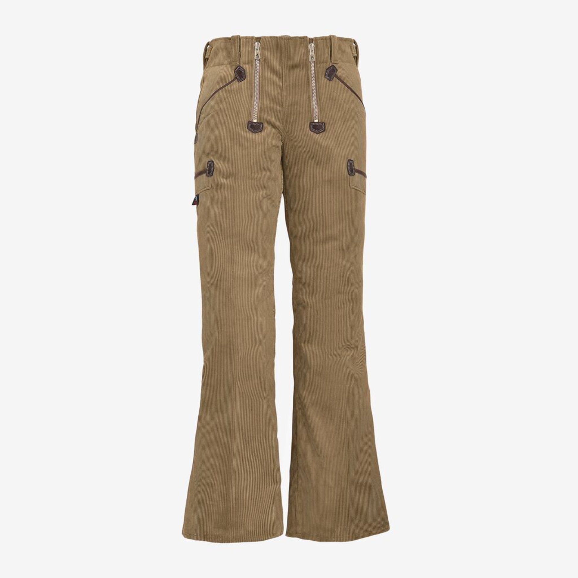 corduroy, pants, flare, brown, pockets