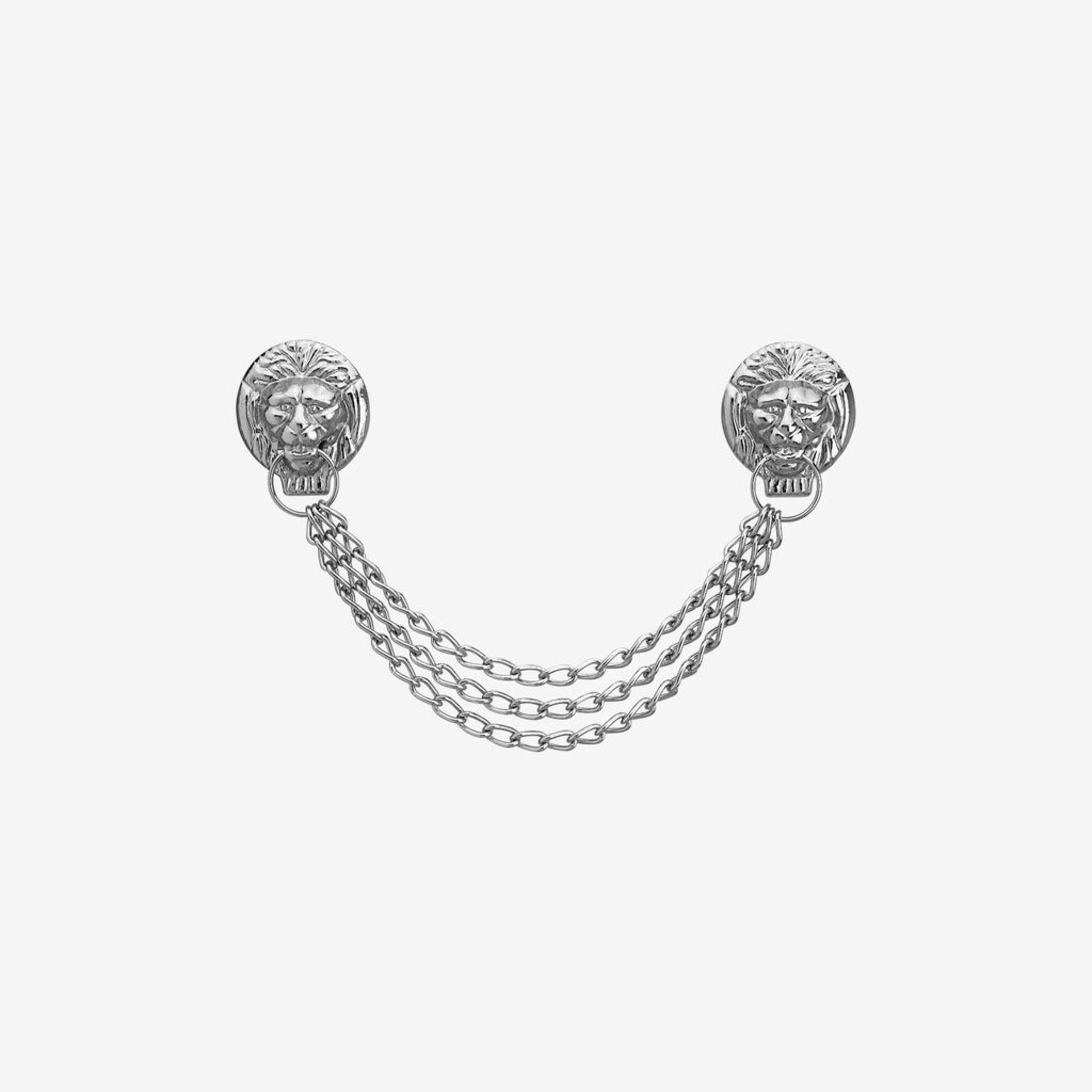 Löwenkopf, Kettenarmband, Silber, Doppel Kette, Accessoire