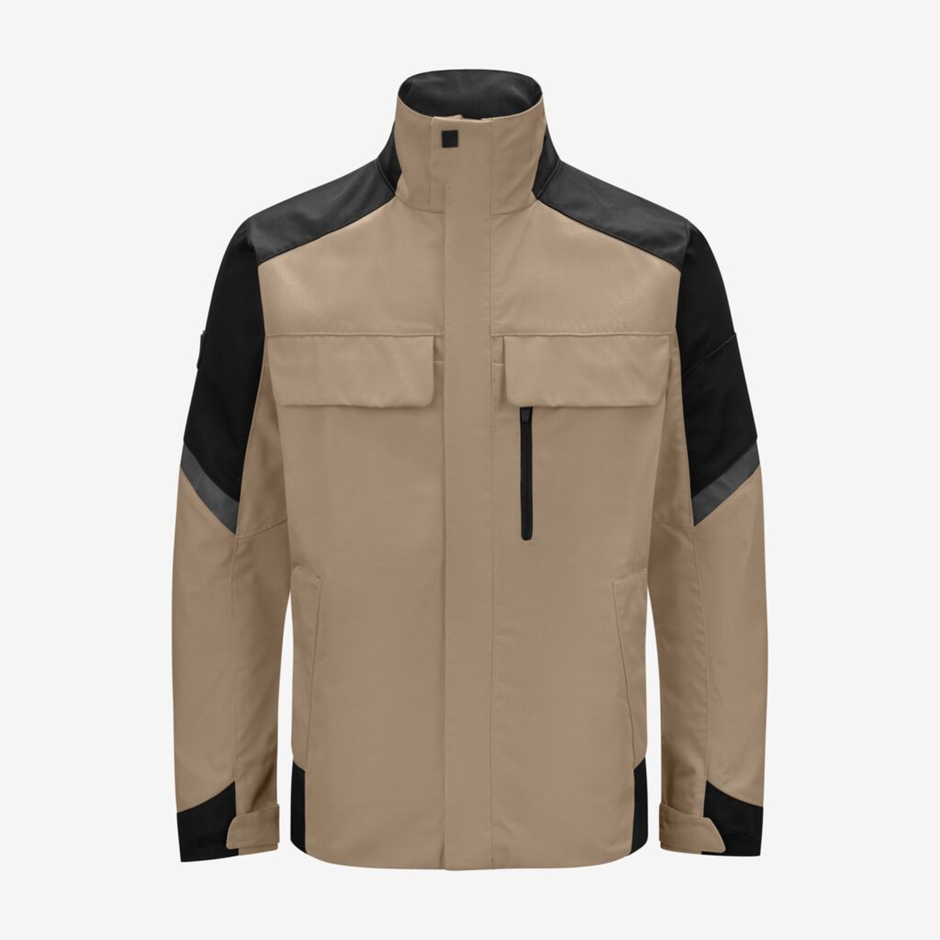 jacke, beige, reissverschluss, paspel, fächer